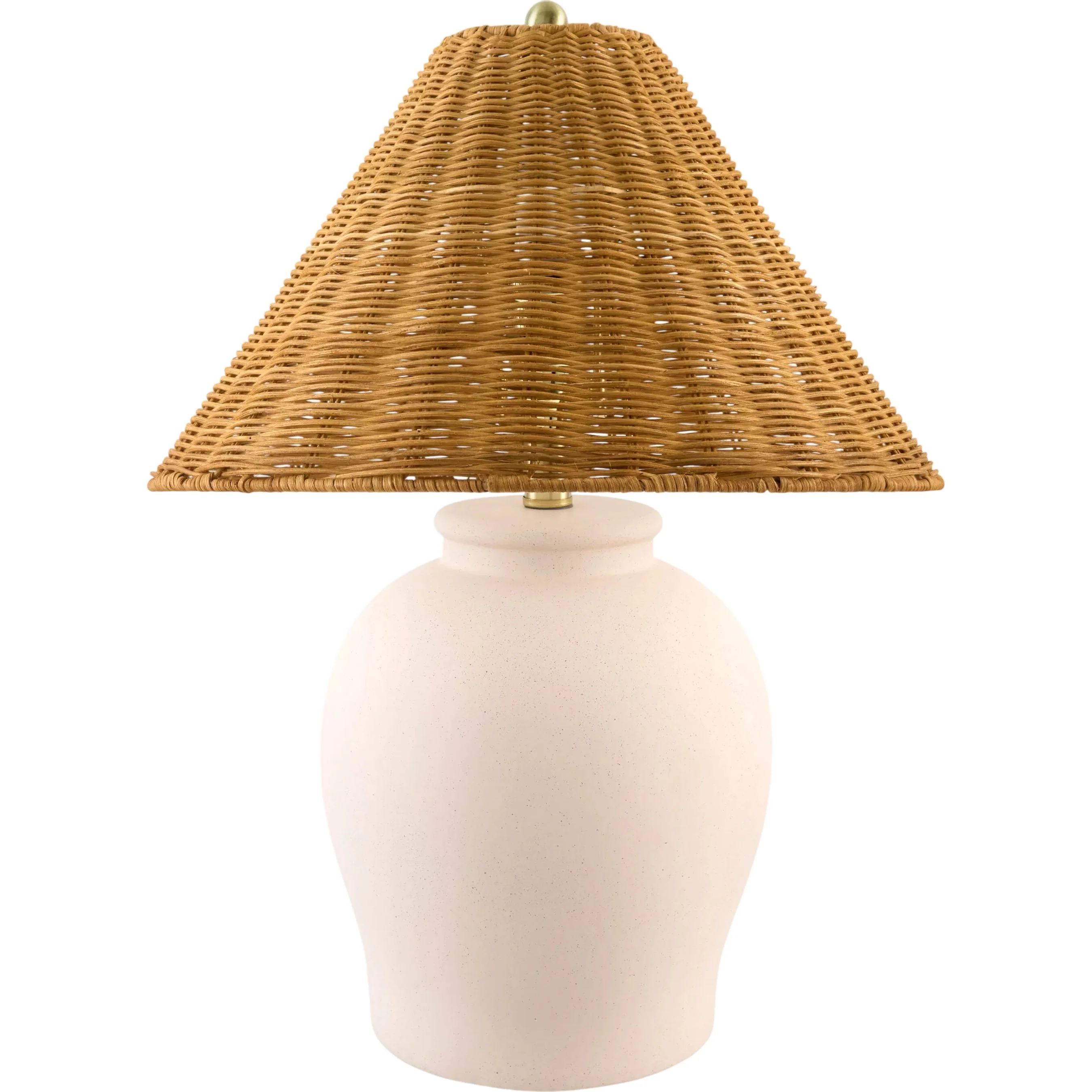 Besson Accent Table Lamp with Rattan Shade - Image 2