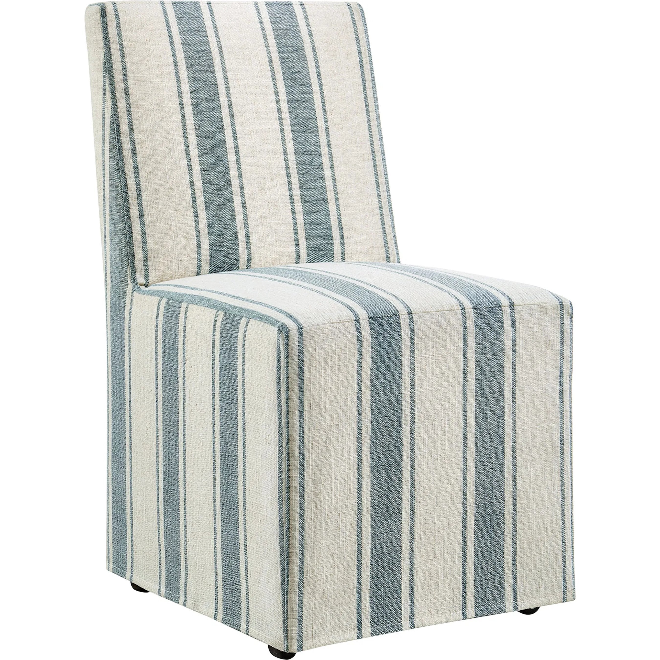Billings Striped Slipcovered Dining Side Chair - Image 2