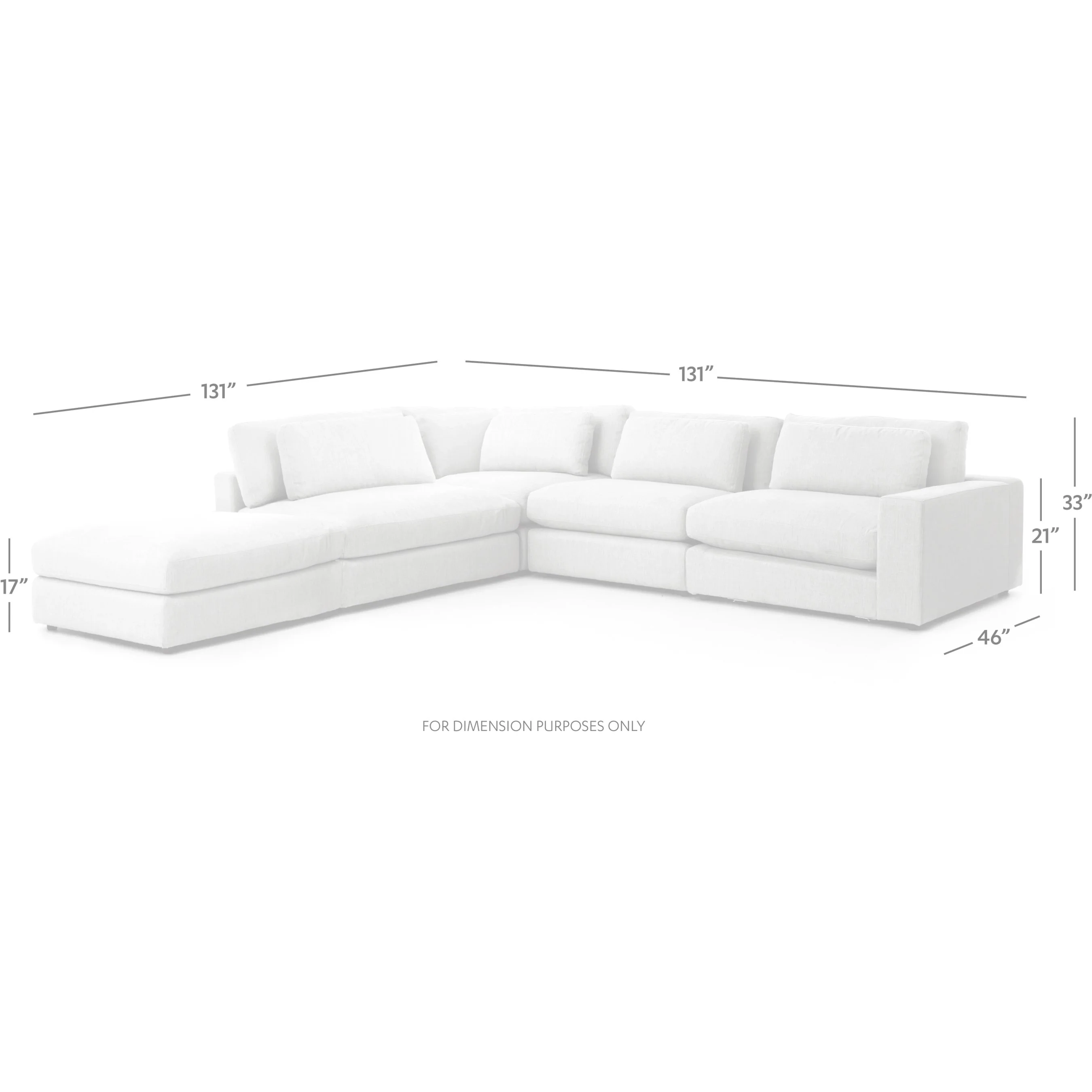 Bloor 4 Piece Sectional with Ottoman - Image 6