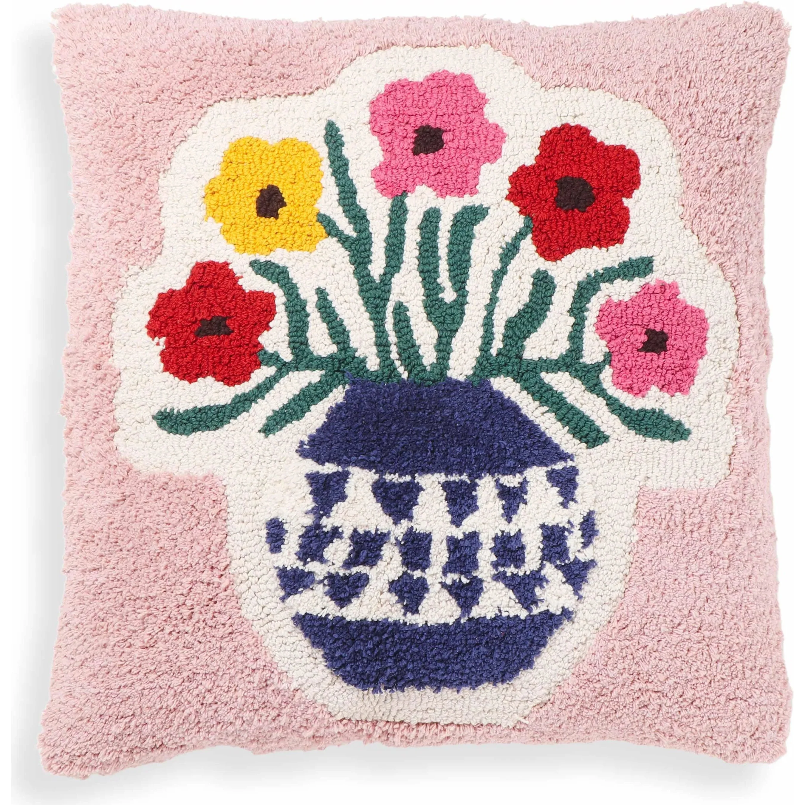 Blossom Tufted Cotton Square Accent Pillow