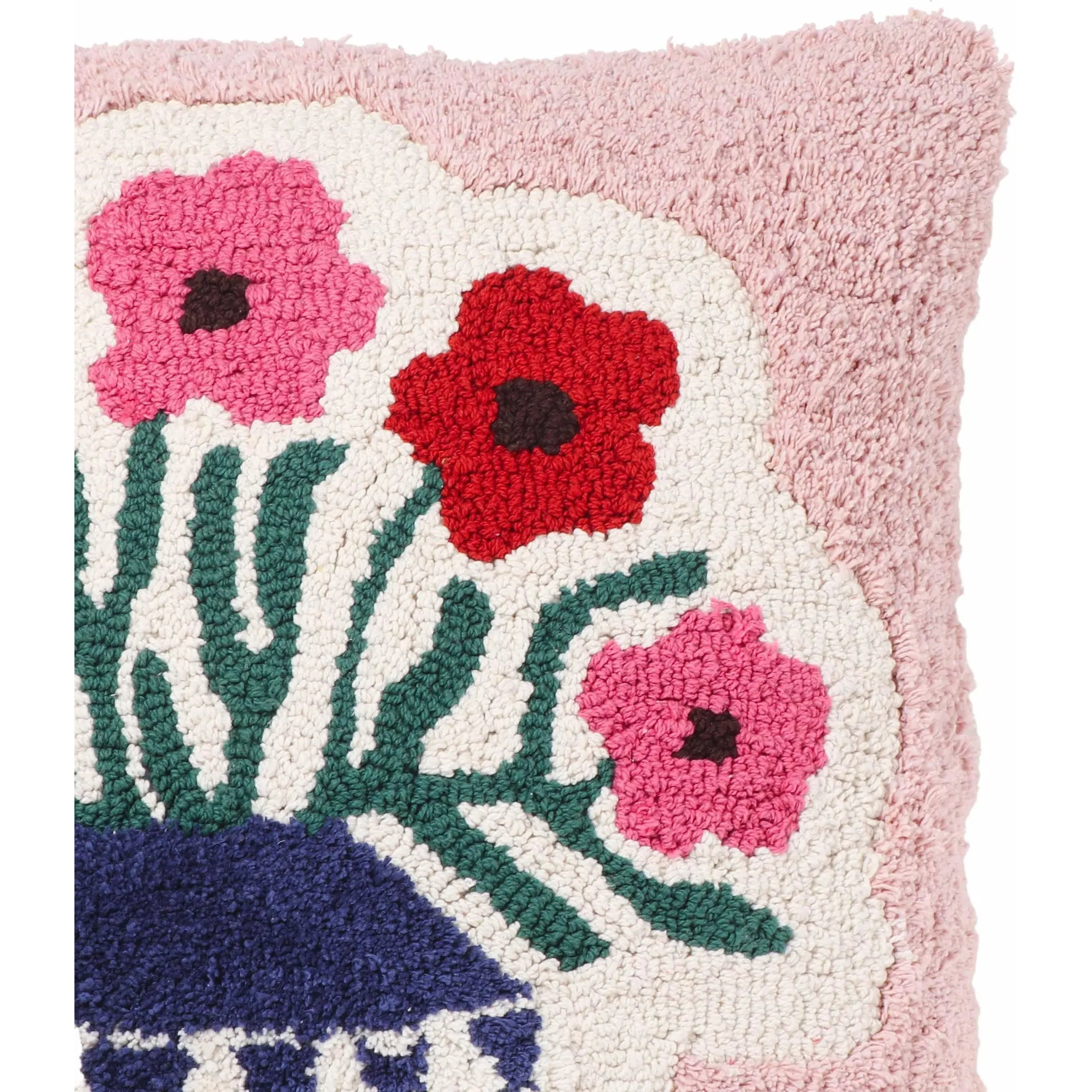 Blossom Tufted Cotton Square Accent Pillow - Image 4