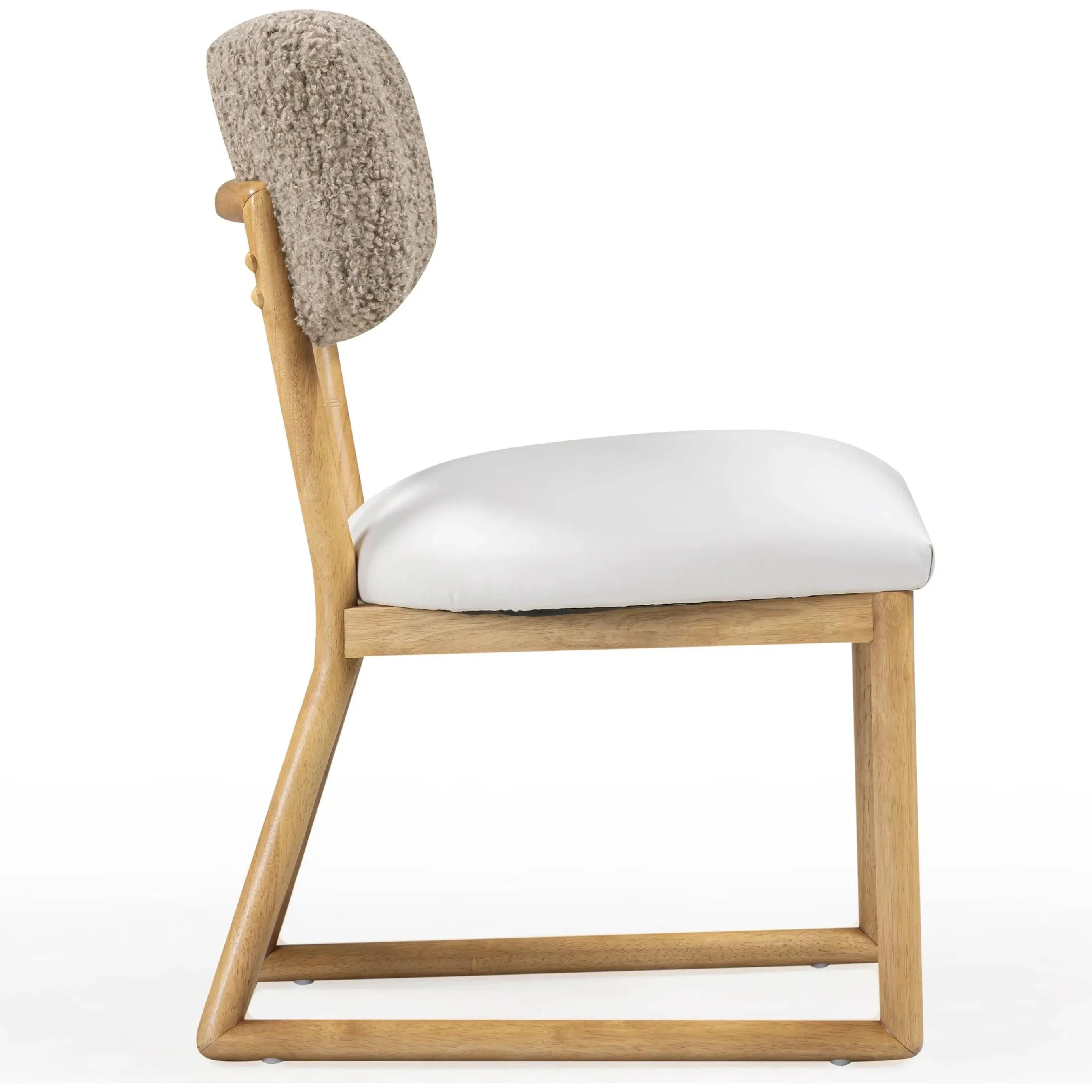 Bobbie Vegan Leather and Vegan Shearling Dining Chair - Image 3