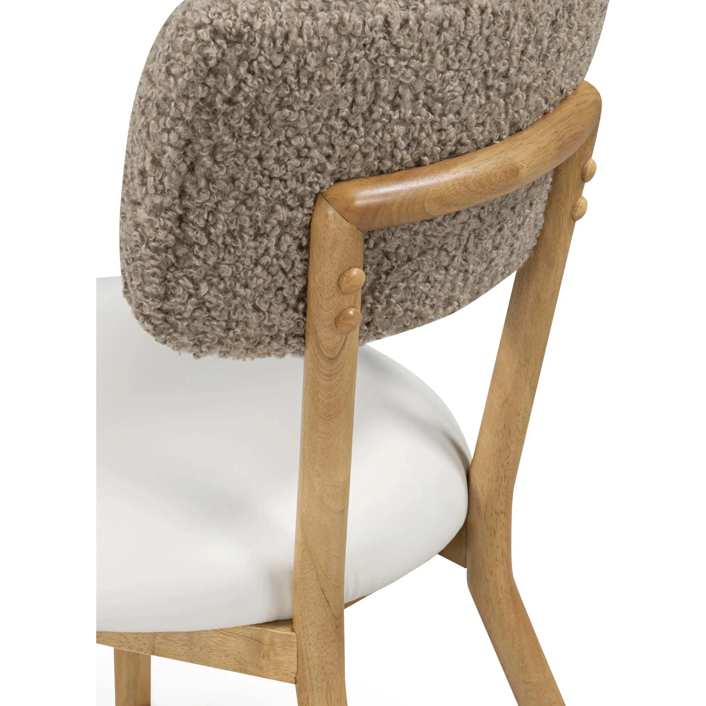 Bobbie Vegan Leather and Vegan Shearling Dining Chair - Image 5