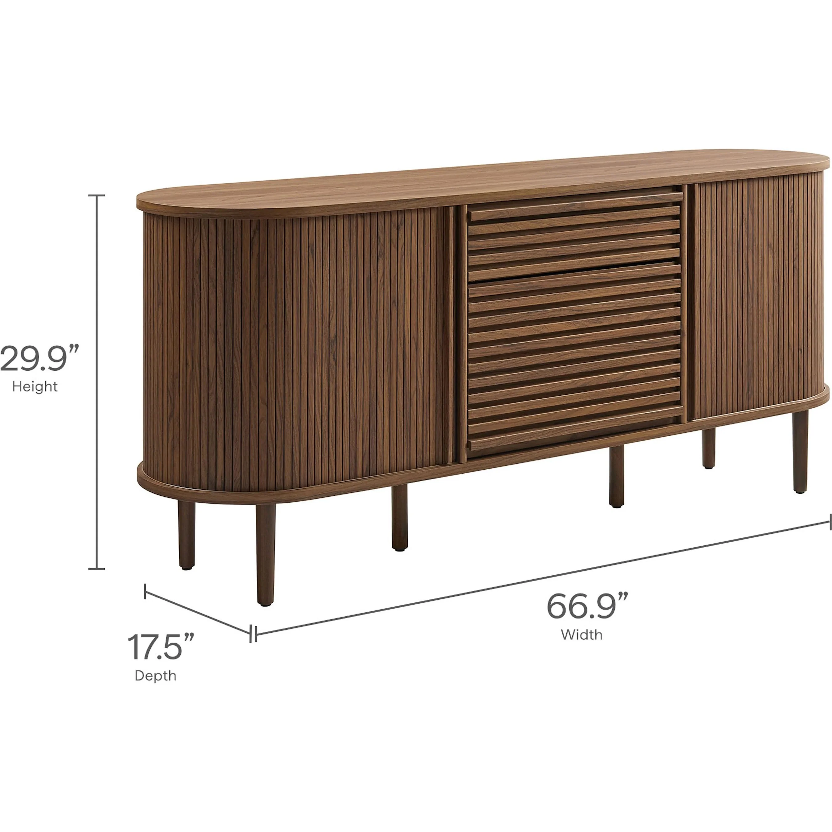 Bond 67" Fluted Oval Sideboard Cabinet - Image 2