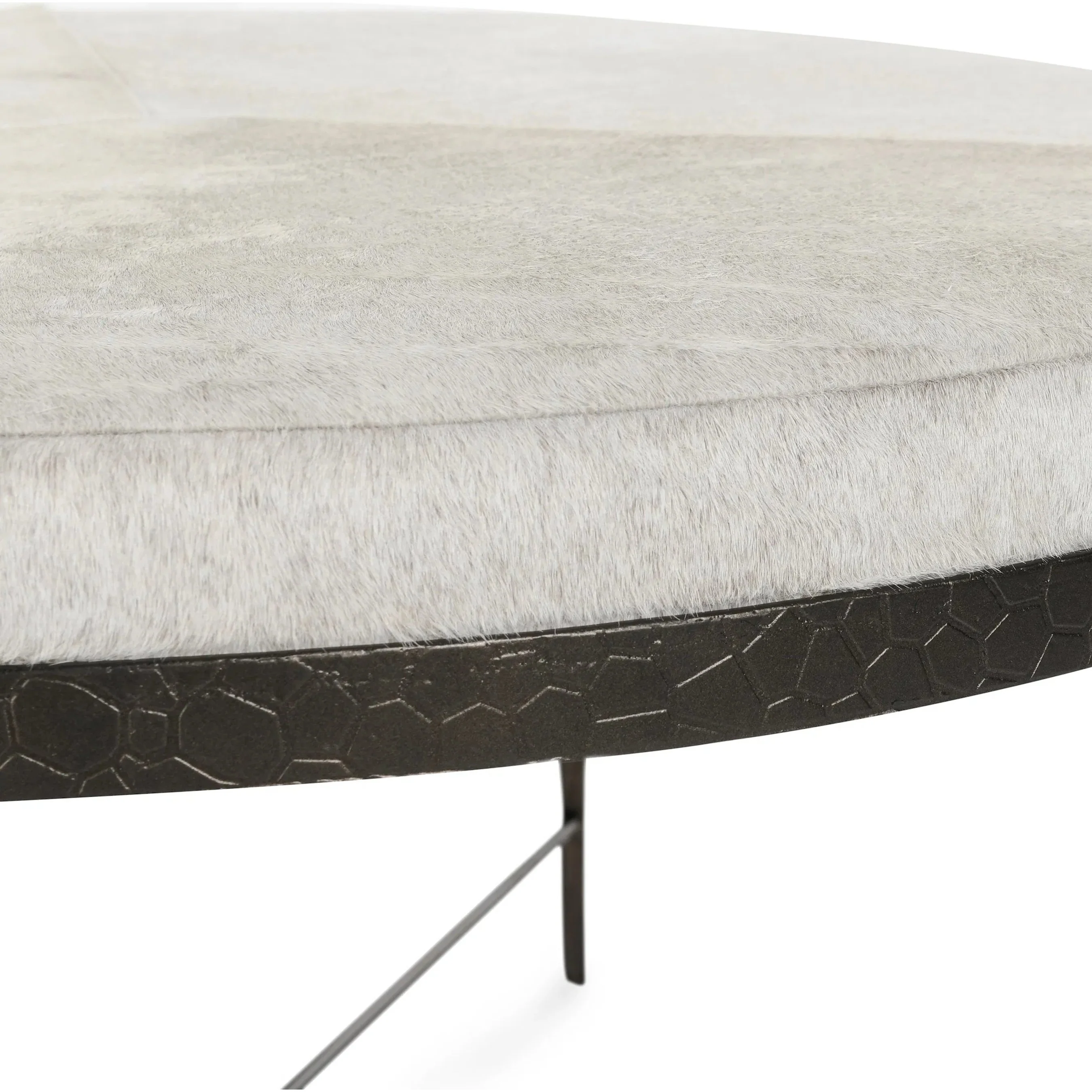 Bose Leather Round Cocktail Coffee Table - Image 4