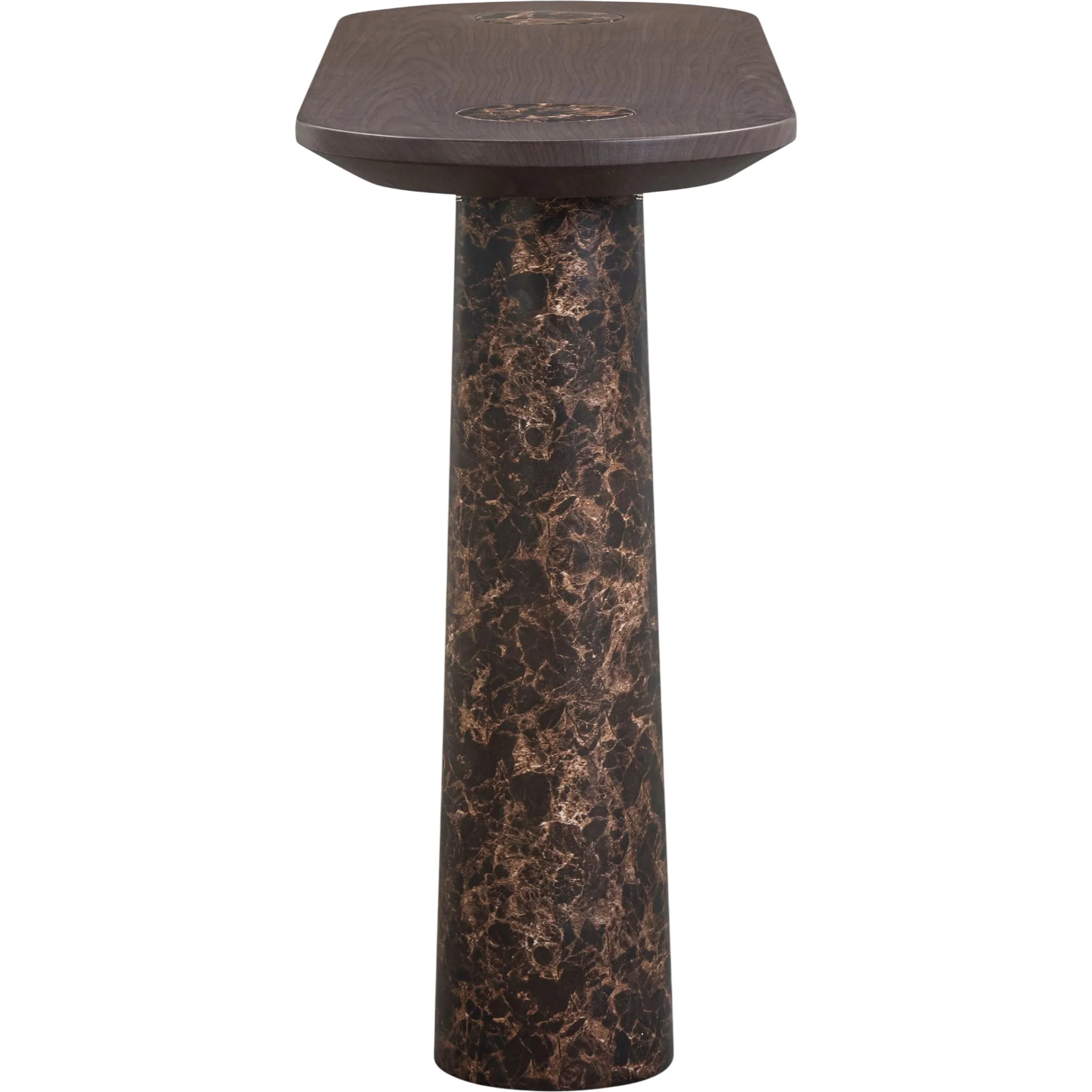Braya Faux Emperador Marble Console Table - Image 2