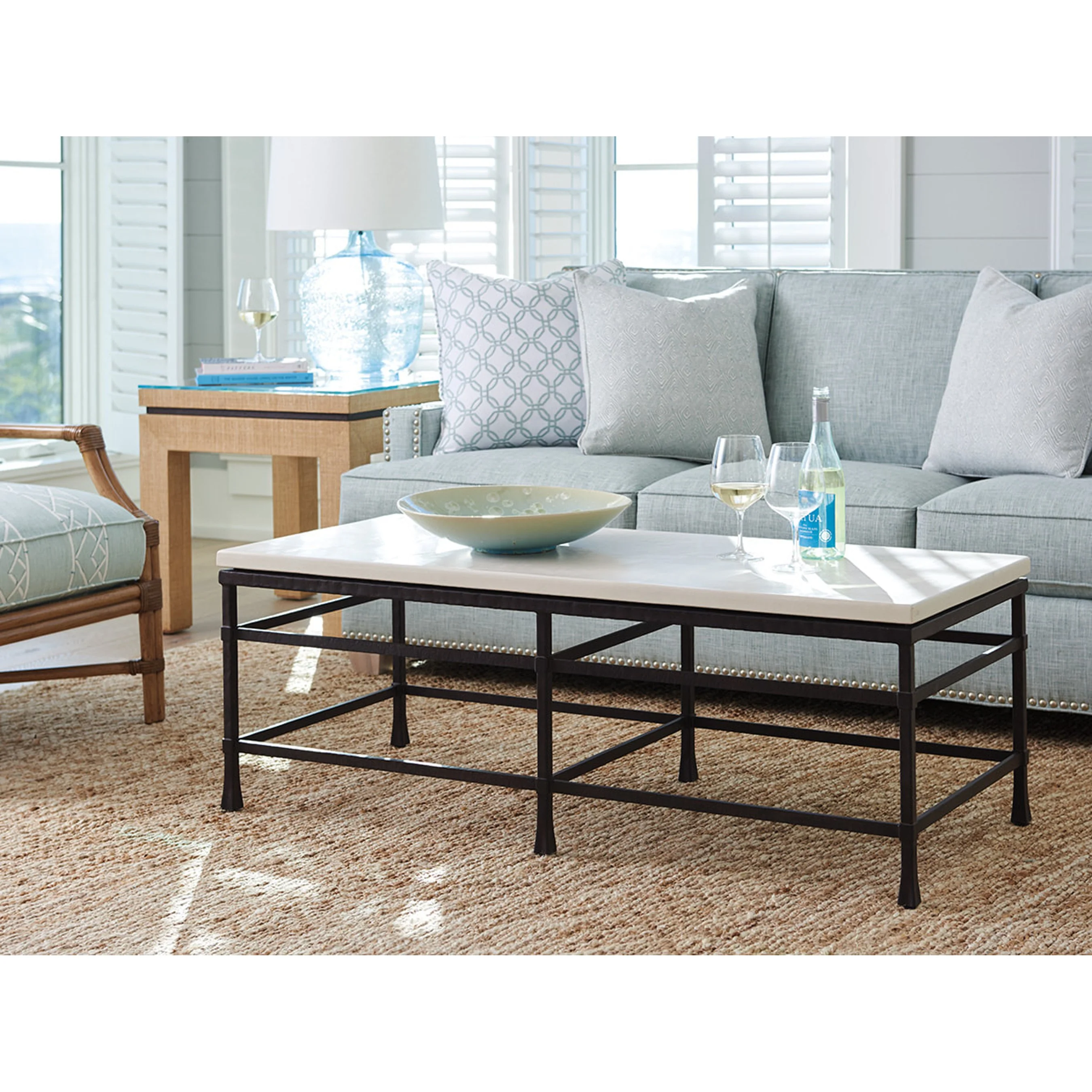 Breakwater Metal and Stone Cocktail Table - Image 3