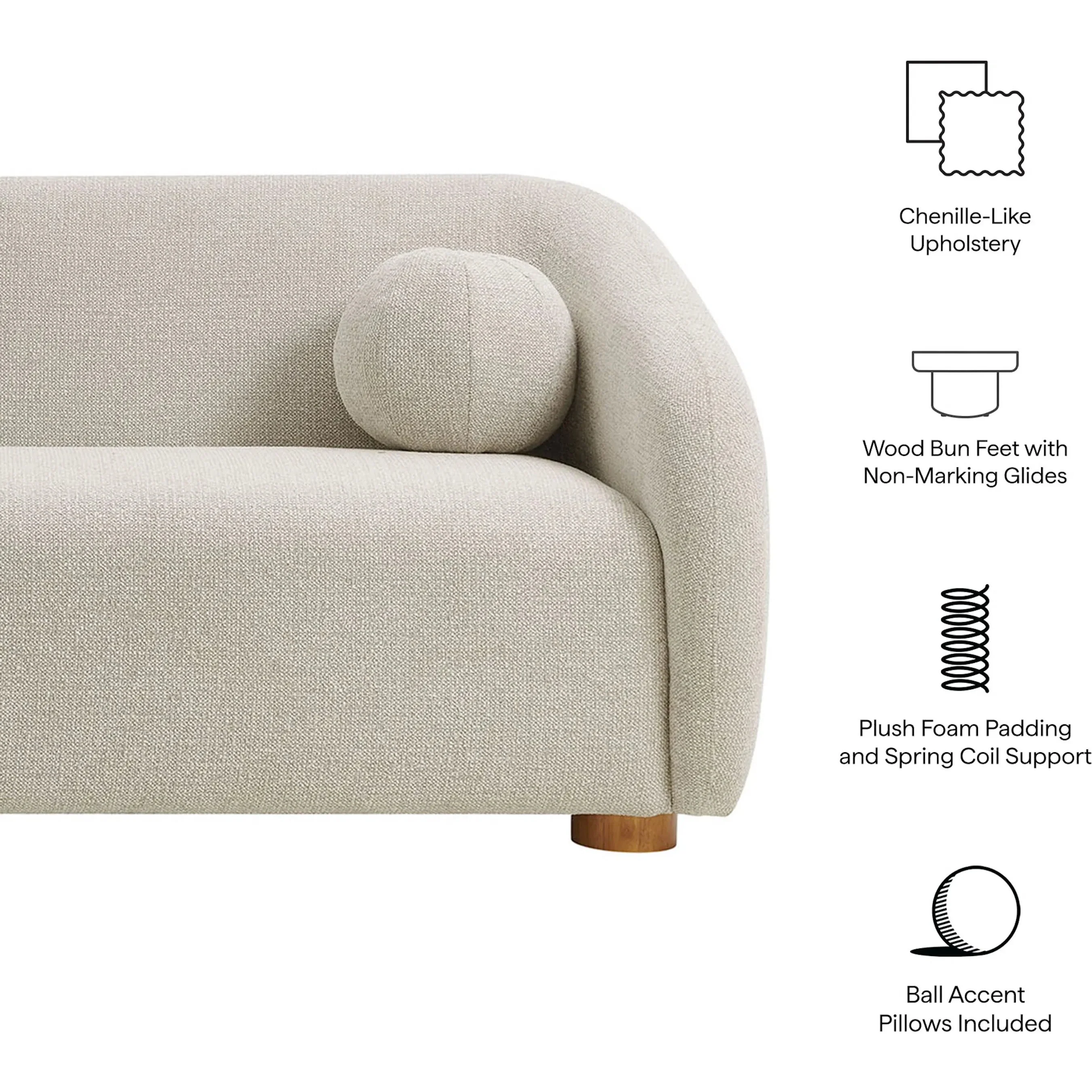 Breathitt 85" Chenille Sofa - Image 4