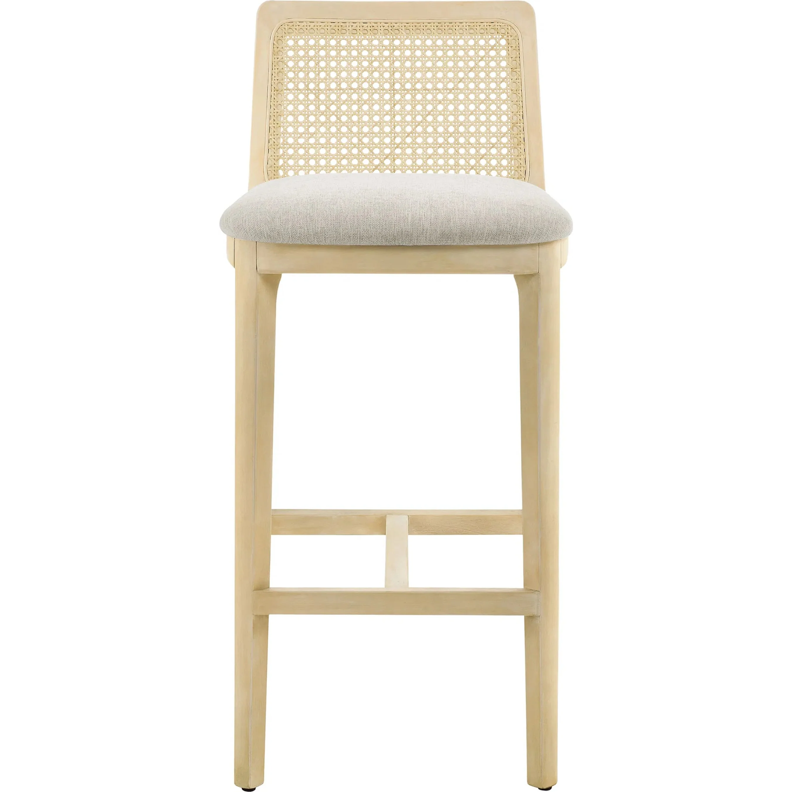 Bremer Wood and Rattan Bar Stool - Image 8