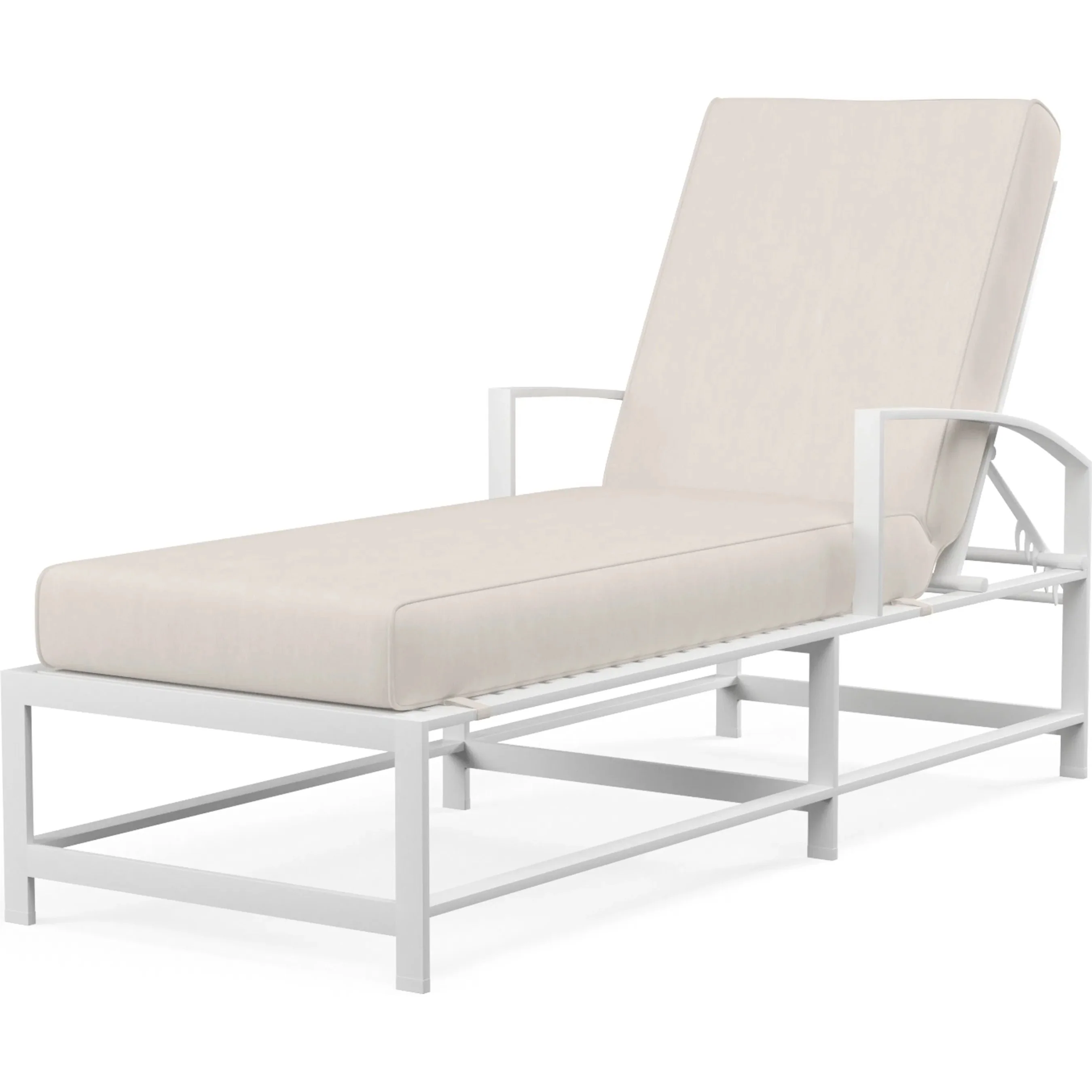 Bristol Outdoor Chaise in Canvas Flax w/ Self Welt - Image 5
