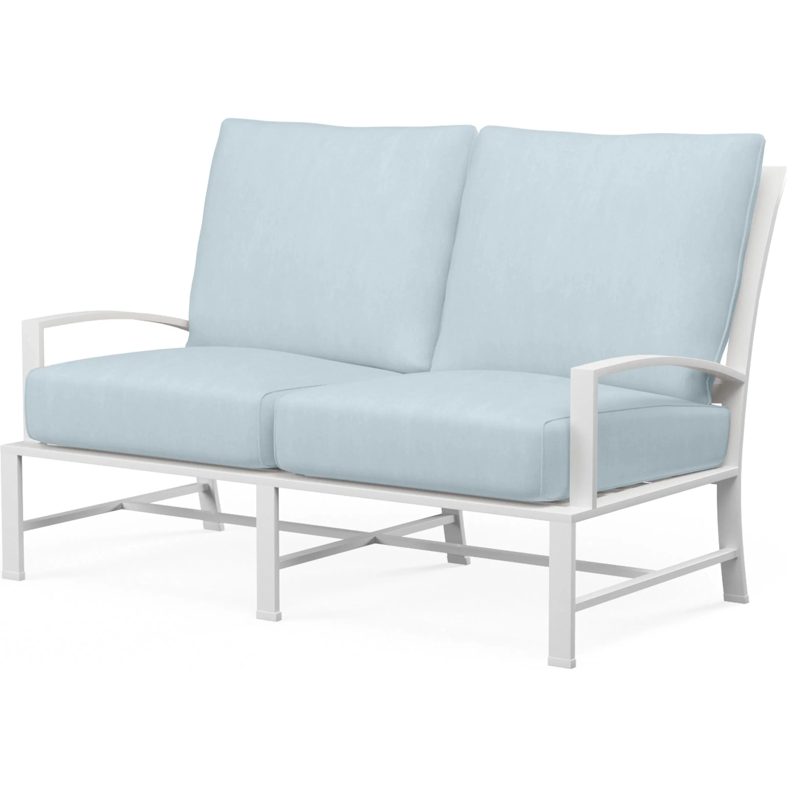 Bristol Outdoor Loveseat in Canvas Flax w/ Self Welt