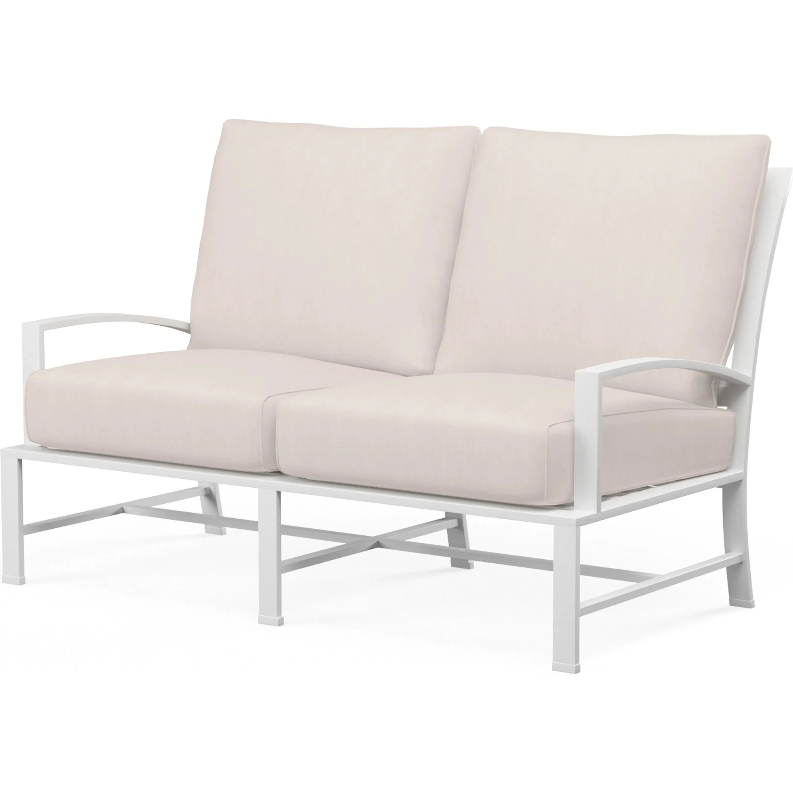 Bristol Outdoor Loveseat in Canvas Flax w/ Self Welt - Image 5