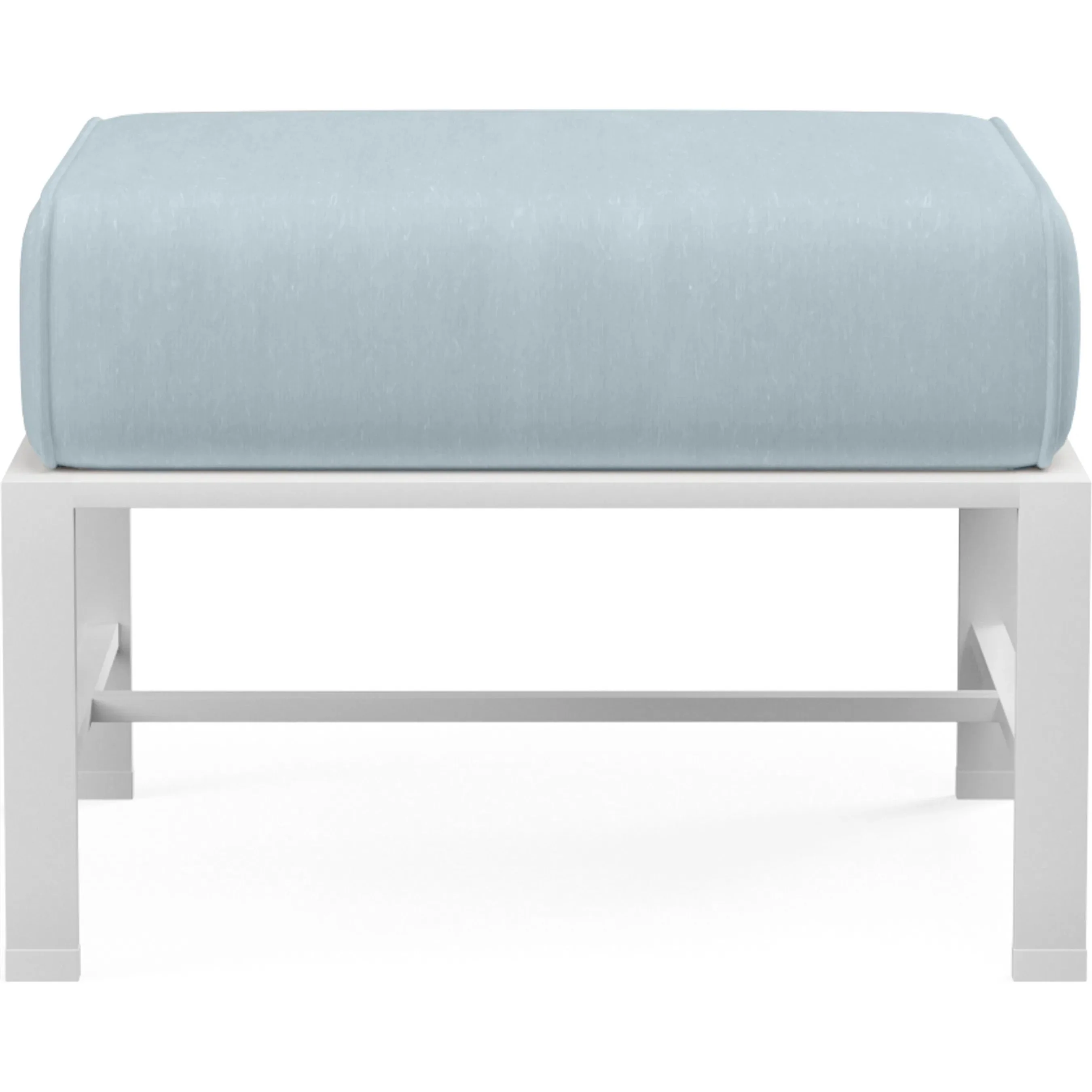 Bristol Outdoor Ottoman in Canvas Flax w/ Self Welt