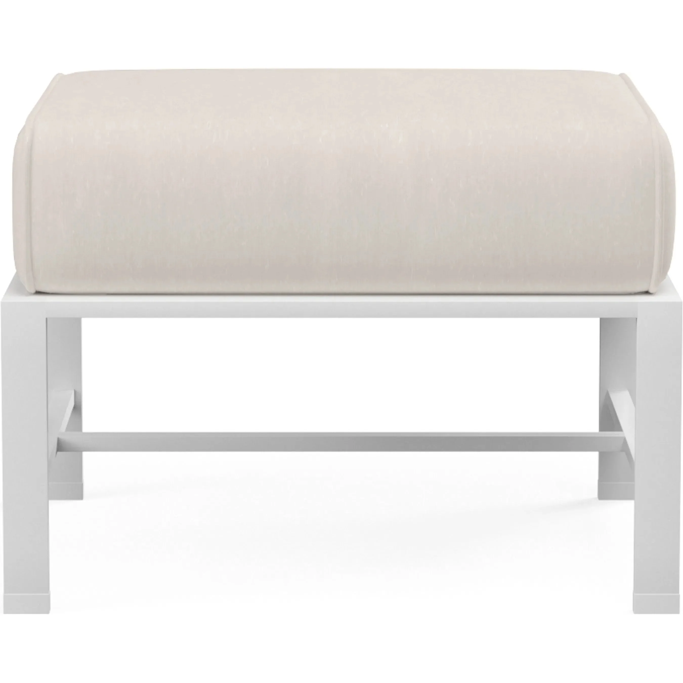 Bristol Outdoor Ottoman in Canvas Flax w/ Self Welt - Image 5