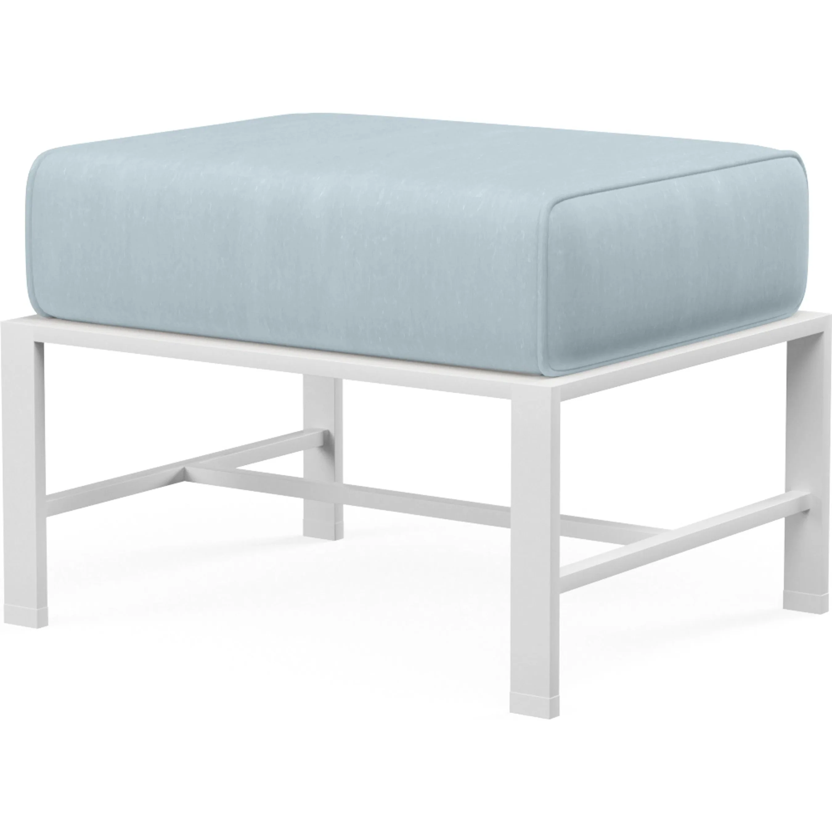 Bristol Outdoor Ottoman in Canvas Flax w/ Self Welt - Image 6