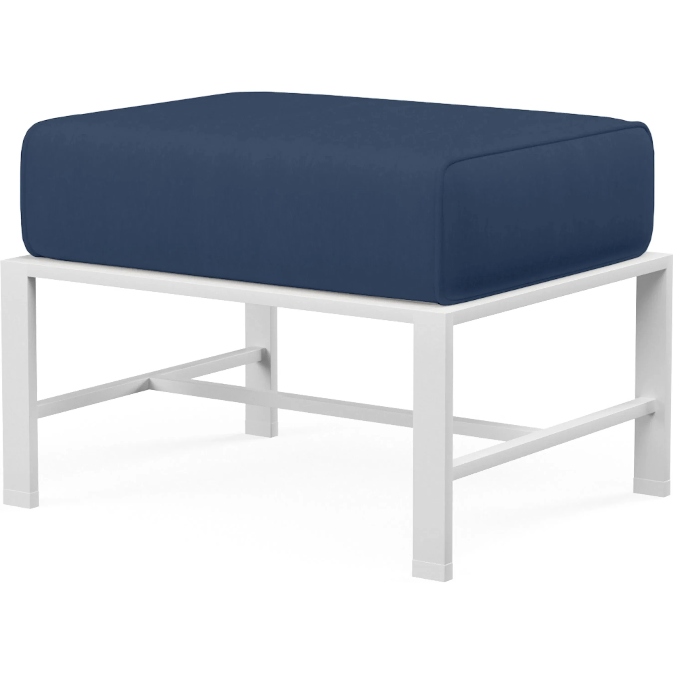 Bristol Outdoor Ottoman in Canvas Flax w/ Self Welt - Image 8