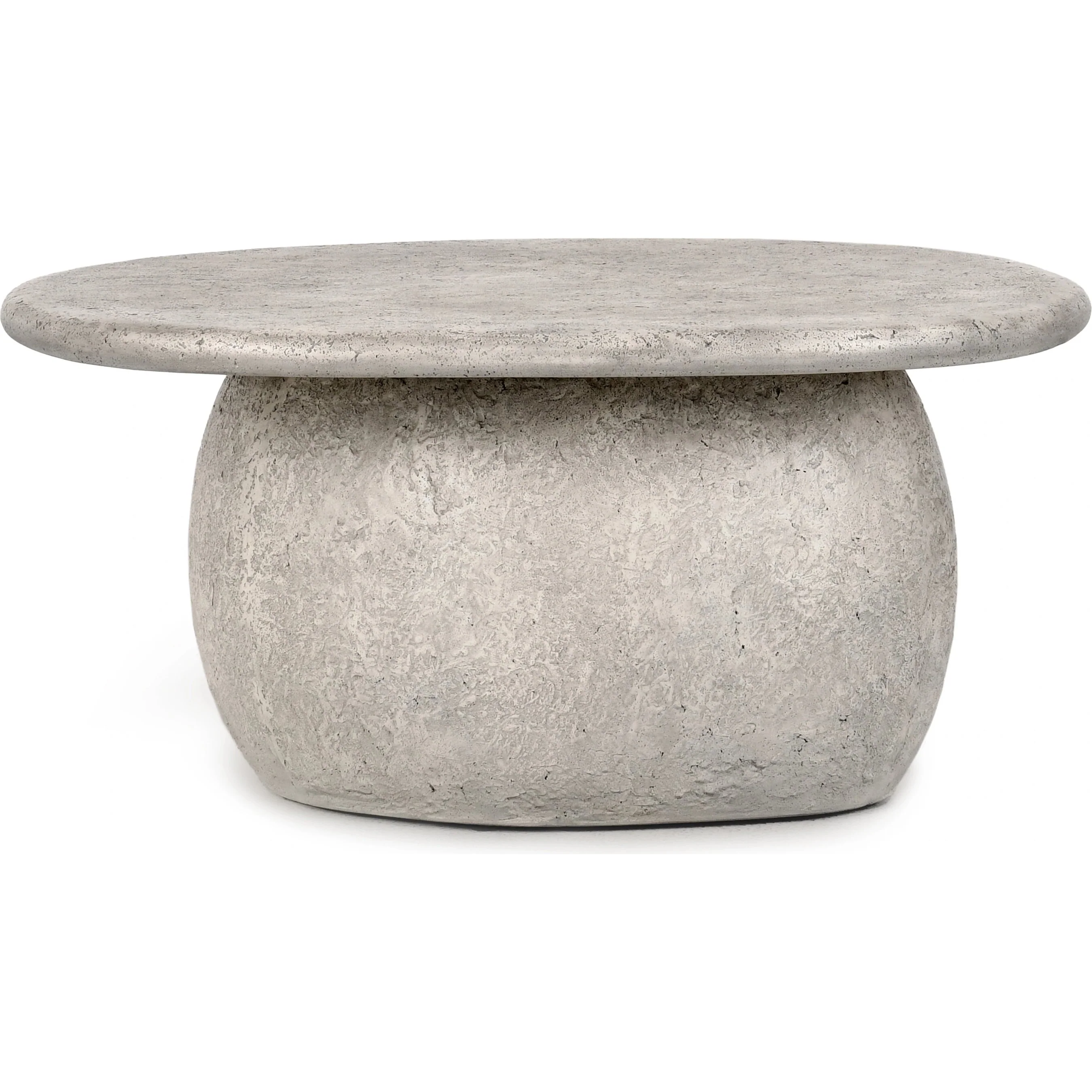 Britney Concrete Outdoor Round Coffee Table - Image 2