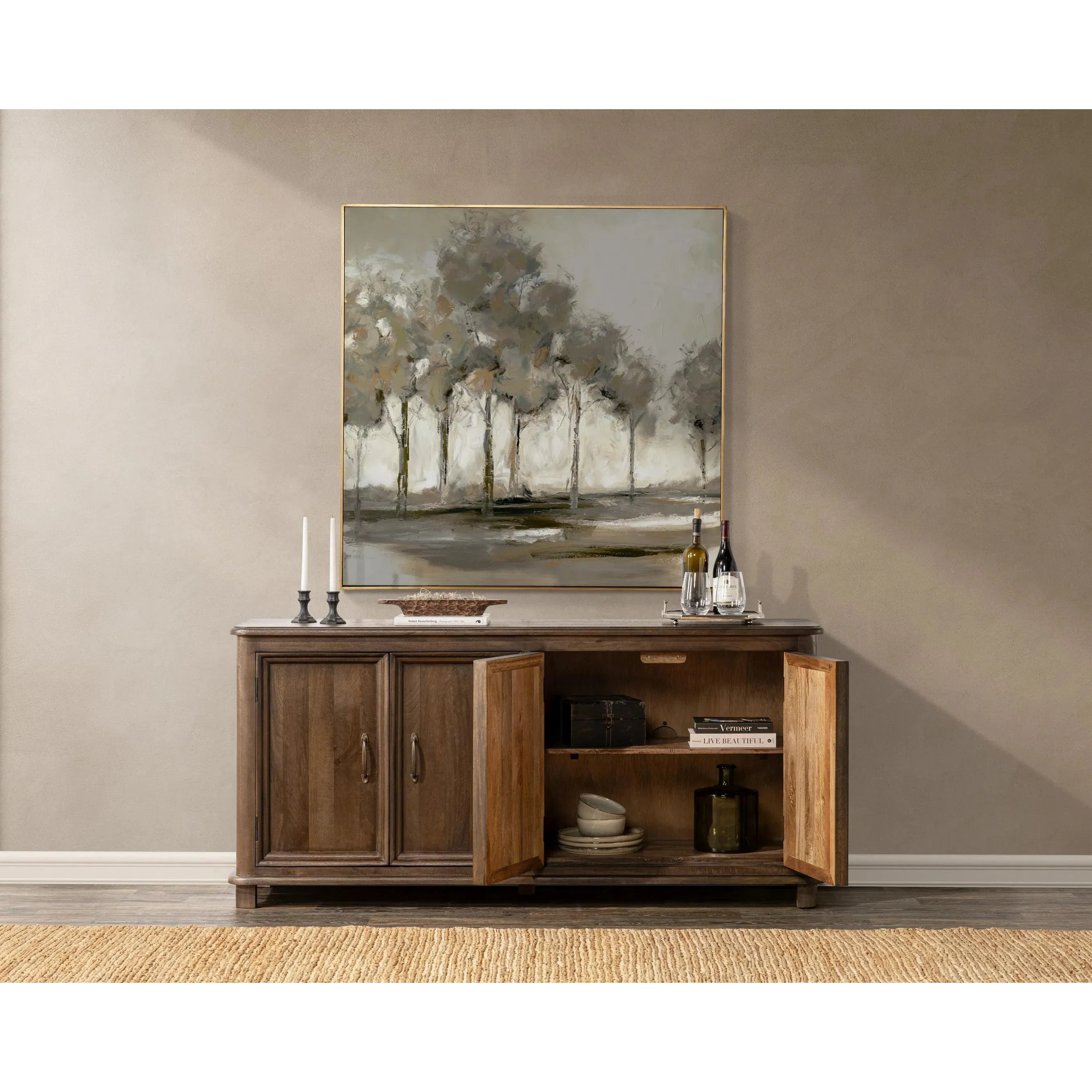 Brookside 4-Door Mango Wood Sideboard Buffet - Image 12