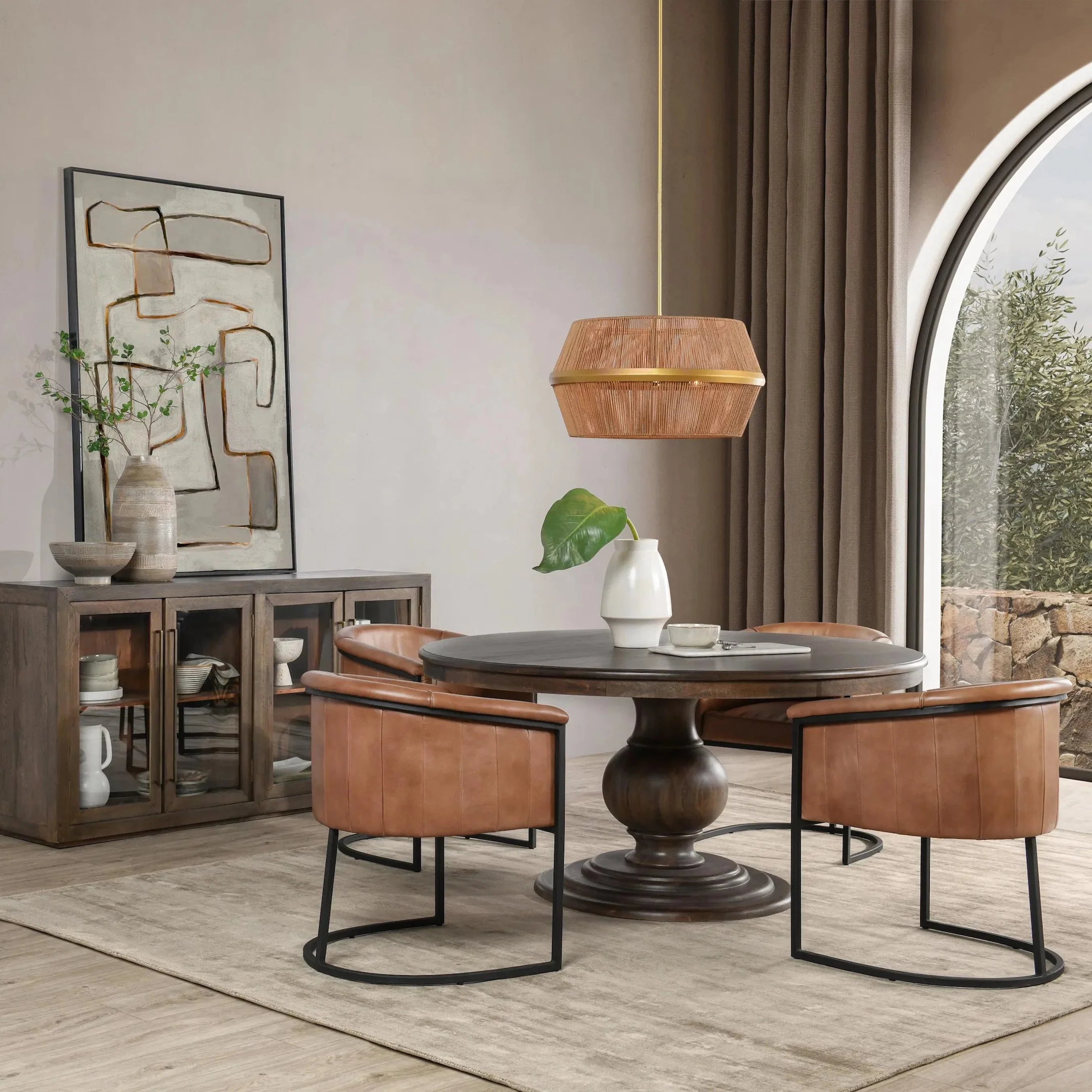 Brookside Round Mango Wood Dinning Table - Image 20