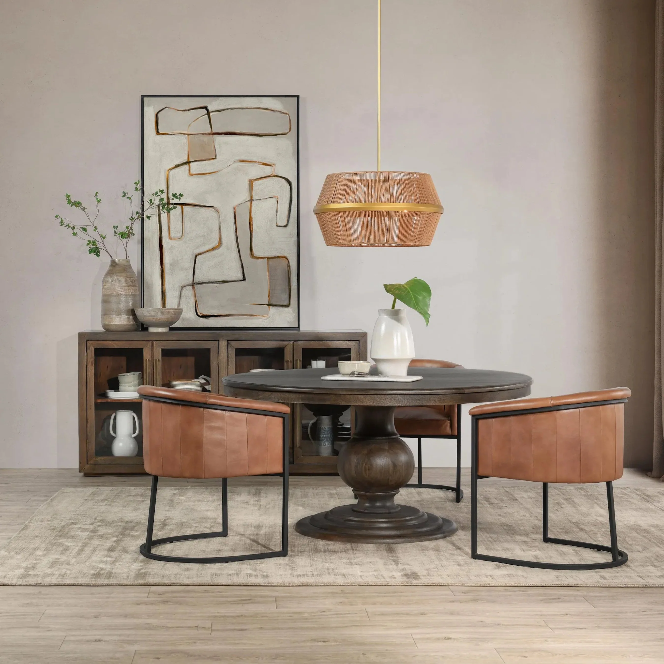 Brookside Round Mango Wood Dinning Table - Image 21
