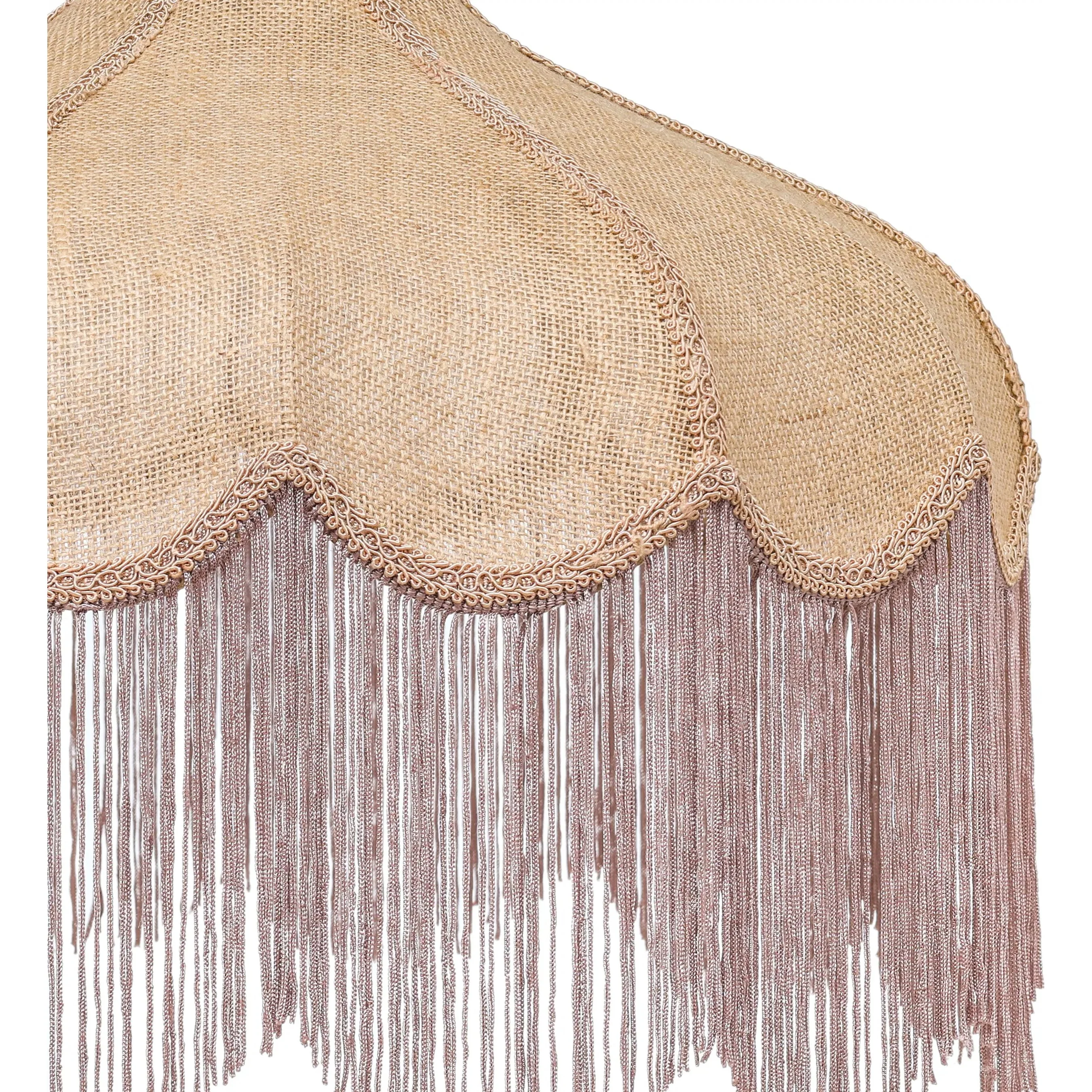 Buchanan Jute Fringed Scalloped Pendant Light - Image 2