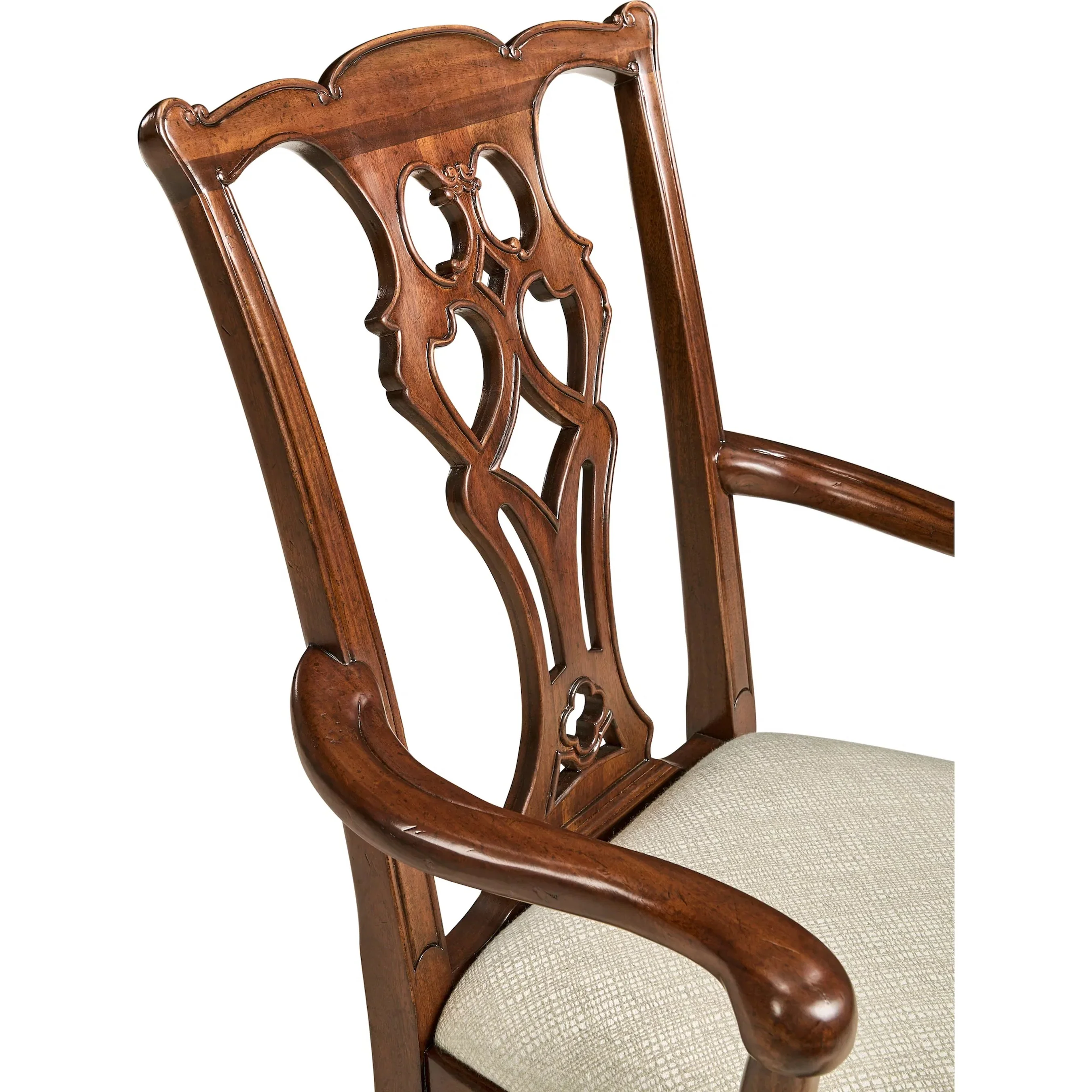 Buckingham Chippendale Antique Mahogany Arm Chair (Set of 2) - Image 6