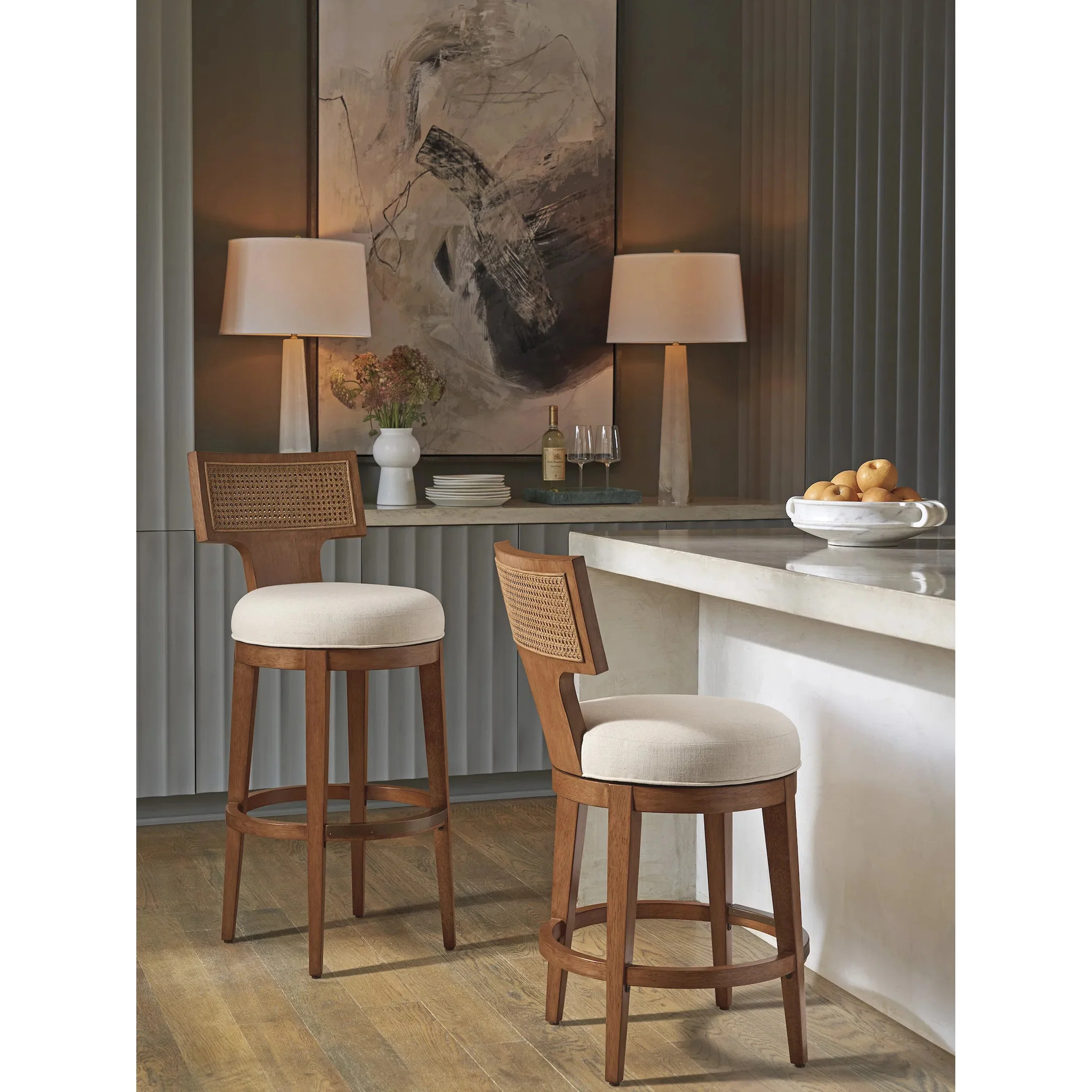 Calavera Woven Swivel Bar Stool - Image 3