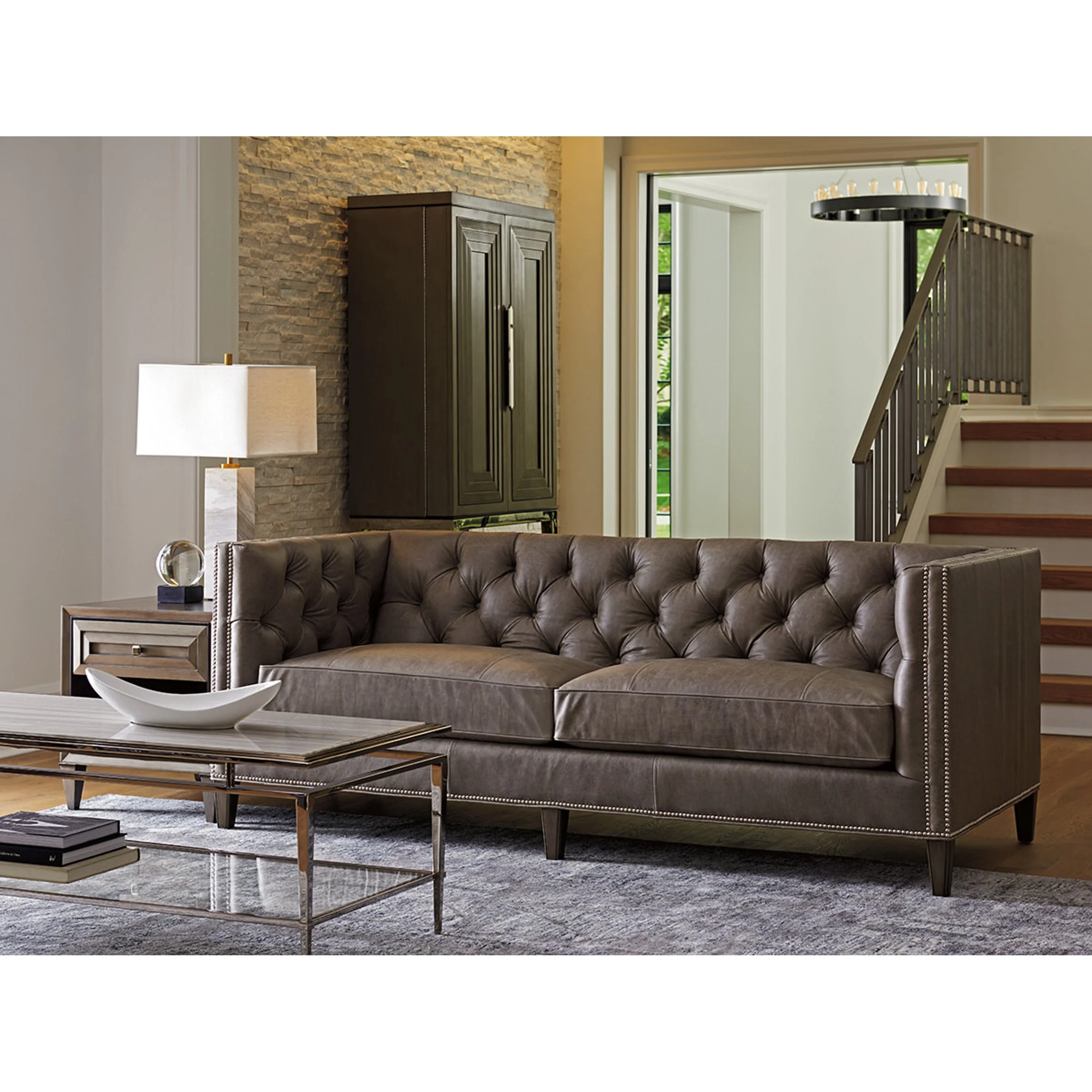 Camille Leather Sofa - Image 3