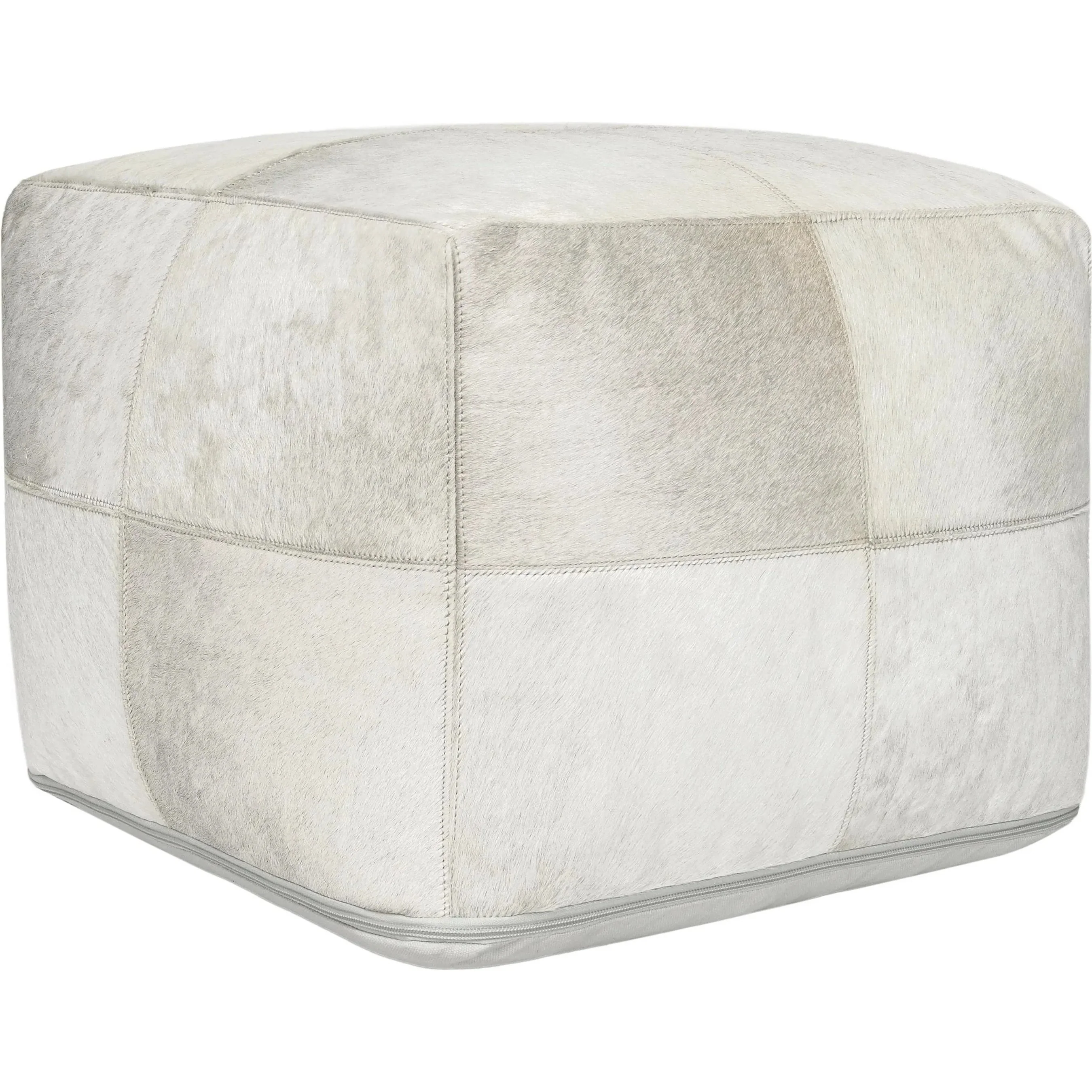 Canada Natural Leather Hide Pouf