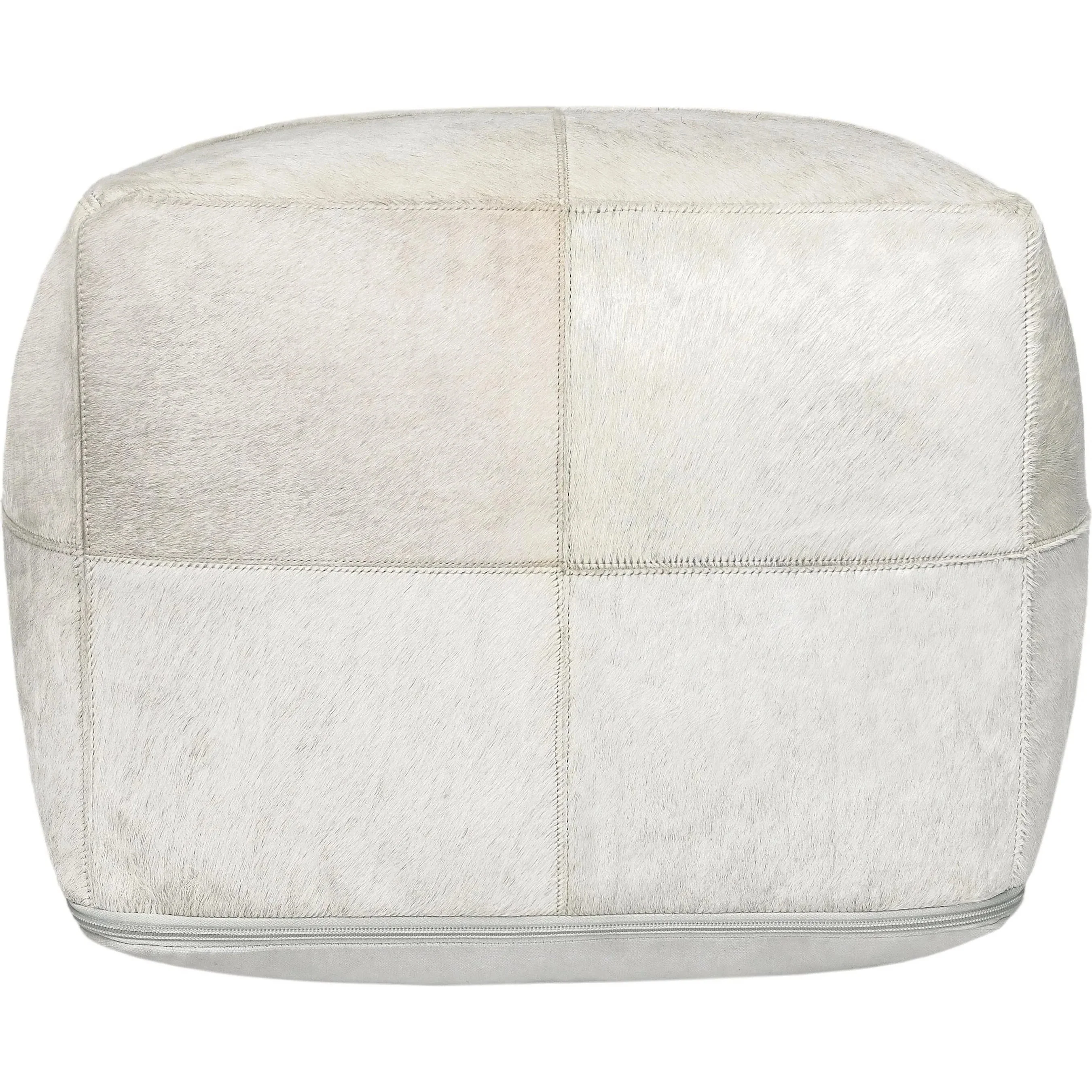 Canada Natural Leather Hide Pouf - Image 2