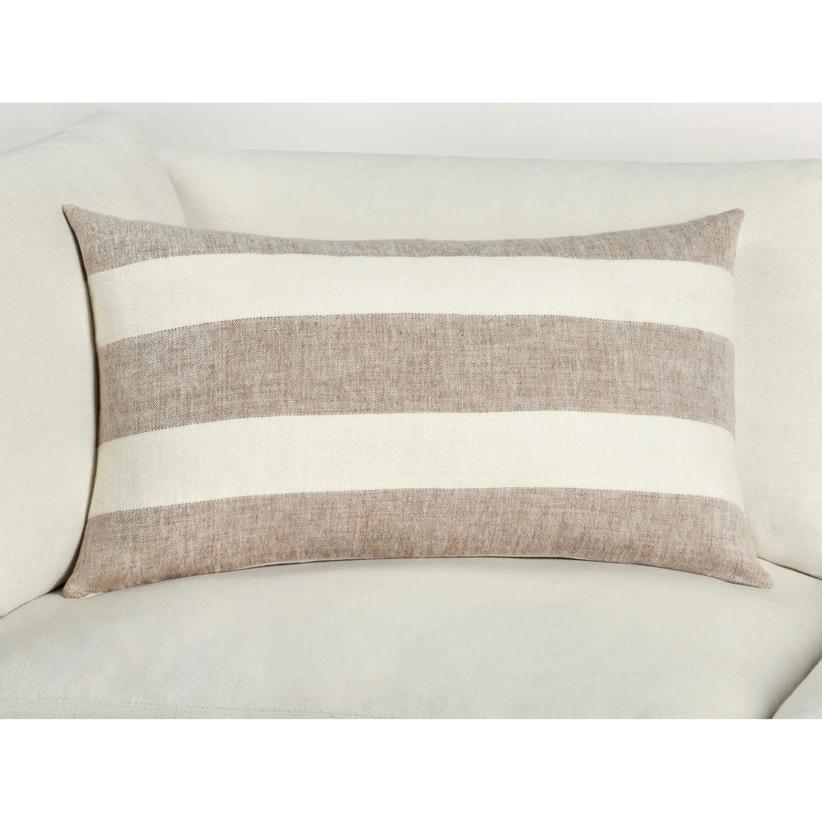 Cardner Belgian Linen Brown Throw Pillow - Image 7