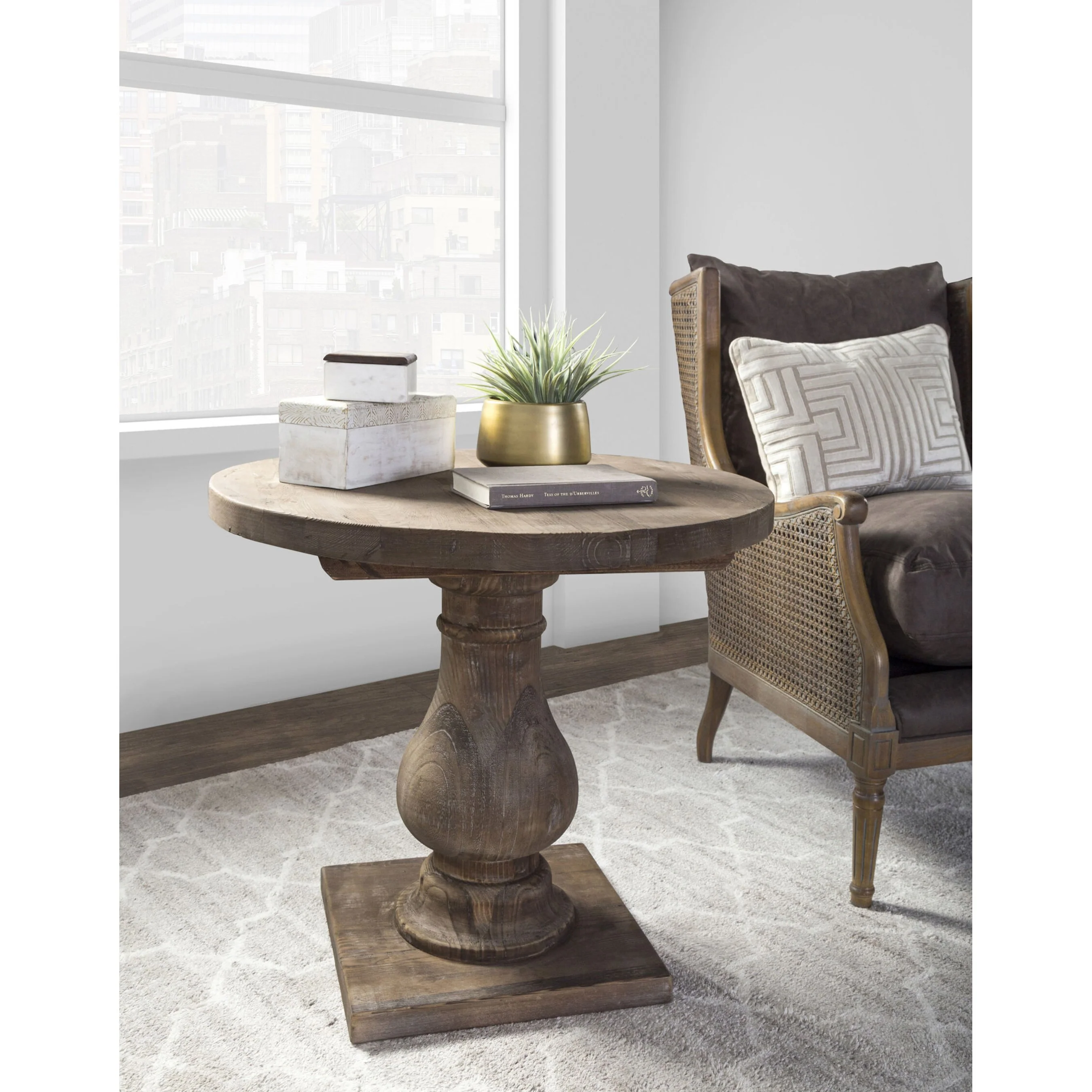 Carolina Reclaimed Pine Round End Table - Image 13