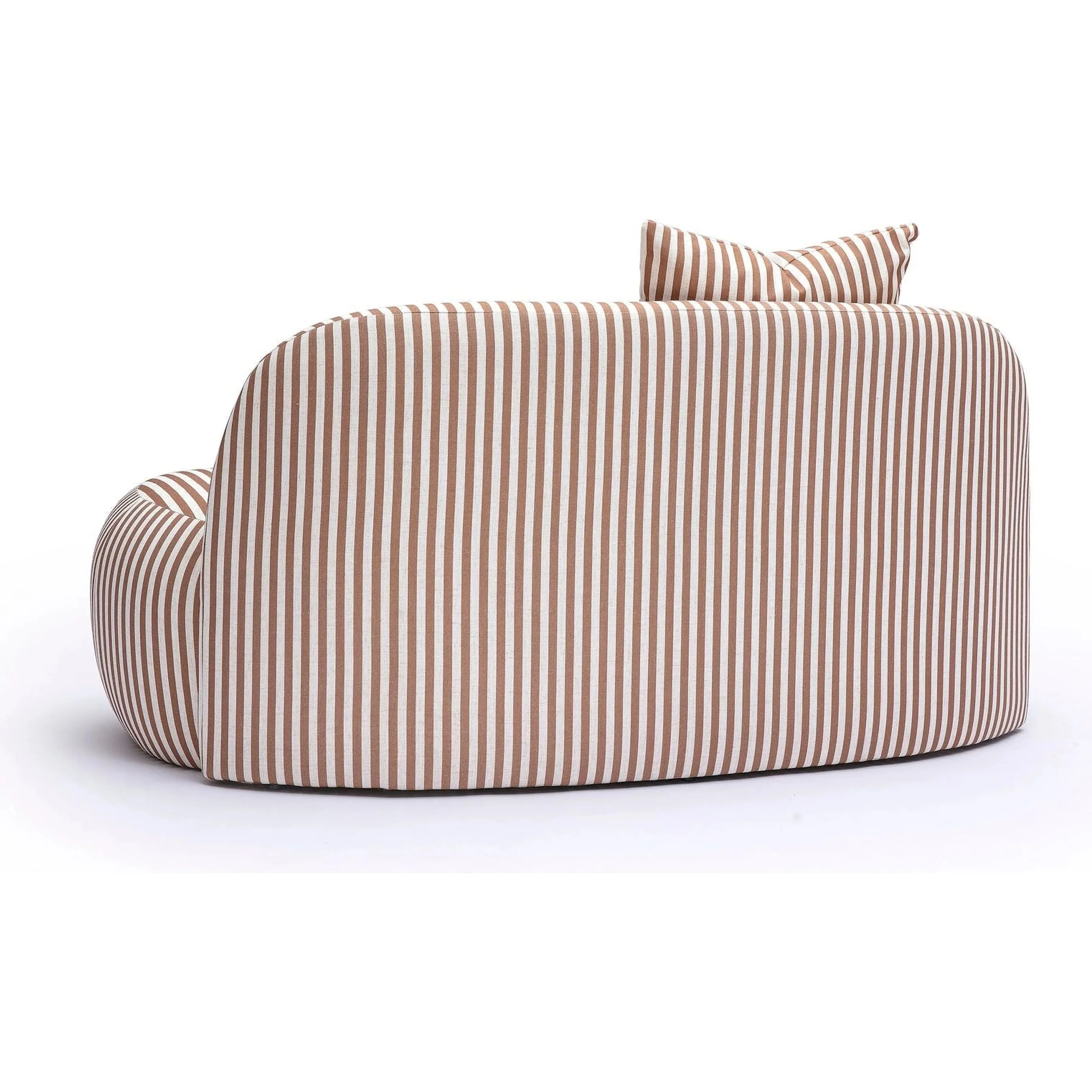 Carraway Brown Striped Performance Linen Loveseat - Image 2