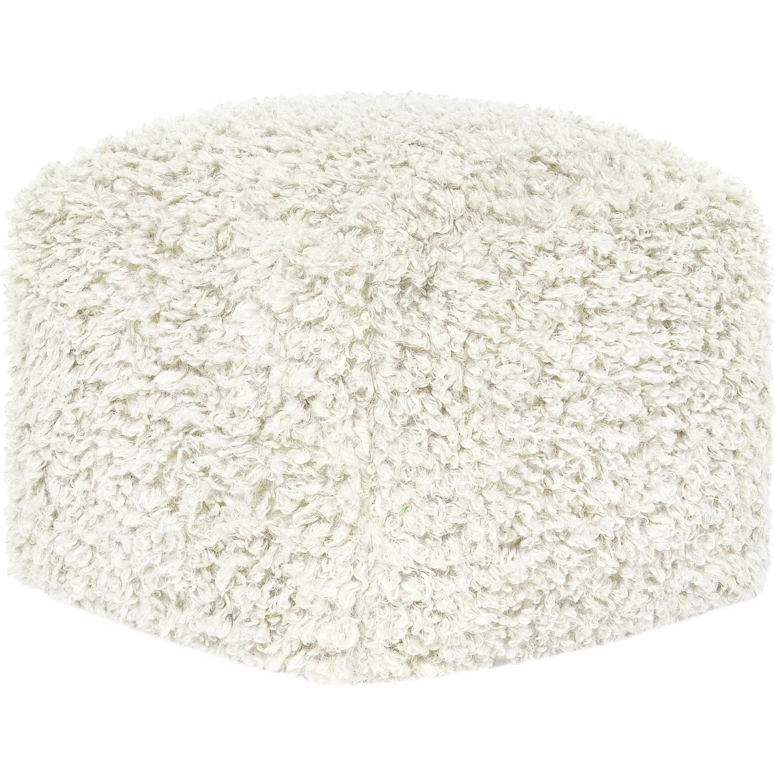Carters Shearling Ivory Pouf