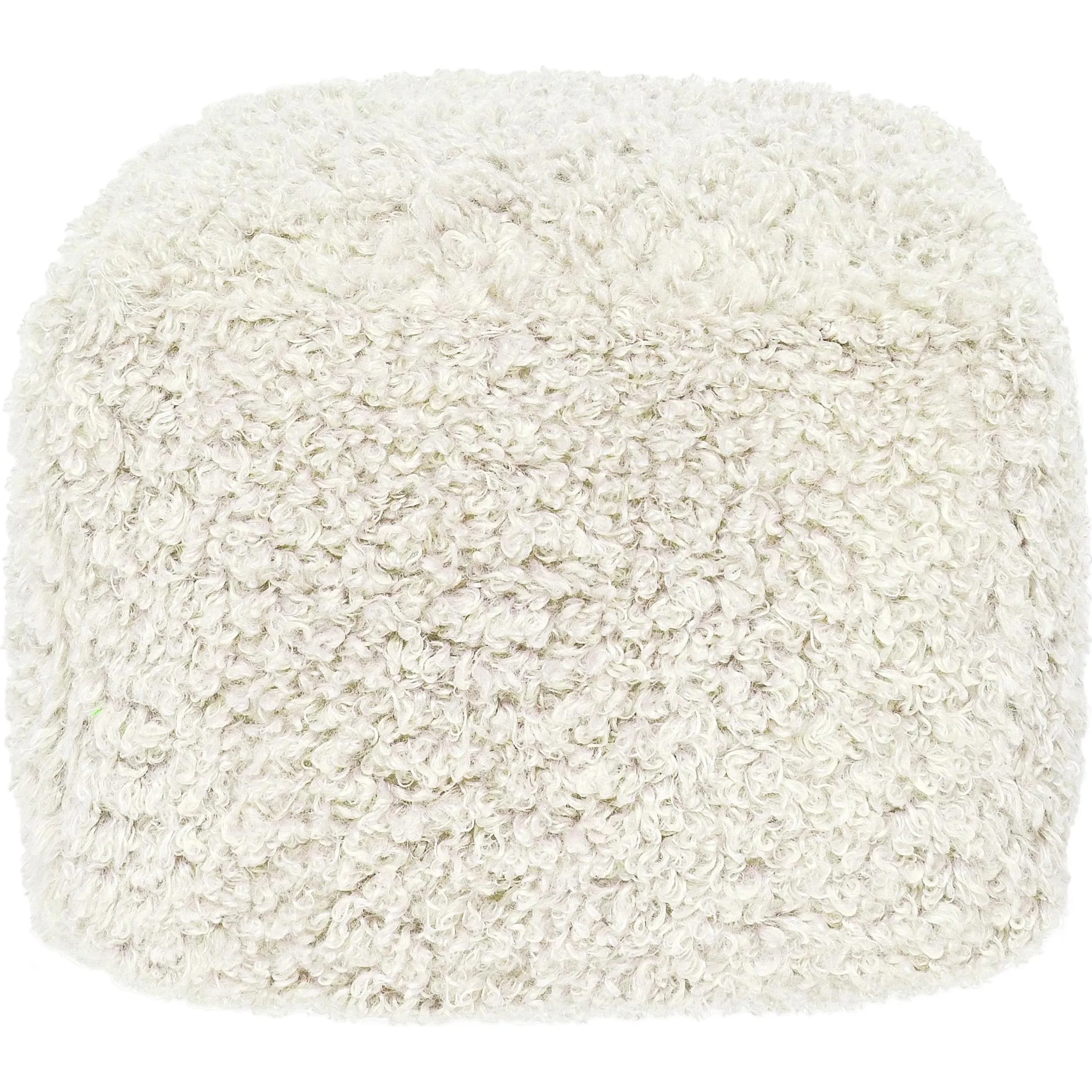 Carters Shearling Ivory Pouf - Image 2
