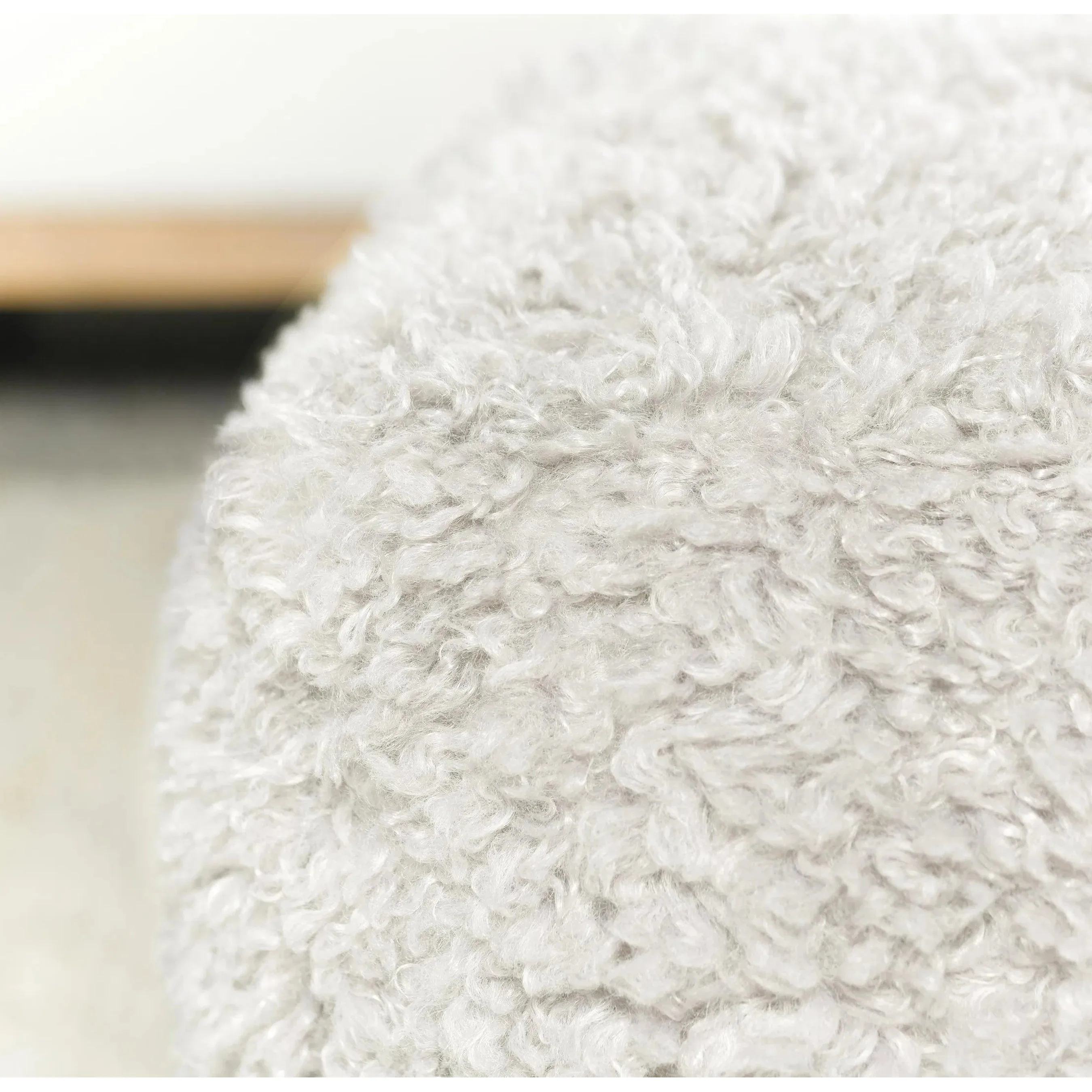 Carters Shearling Ivory Pouf - Image 4