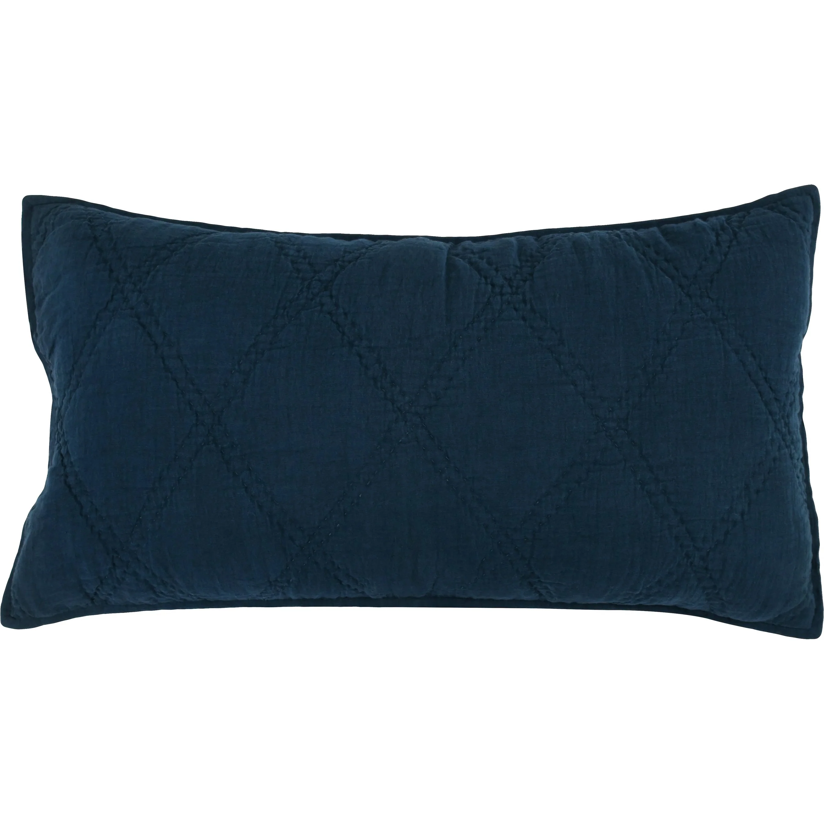 Casi 100% Belgian Flax Linen Midnight Blue Throw Pillow - Image 3
