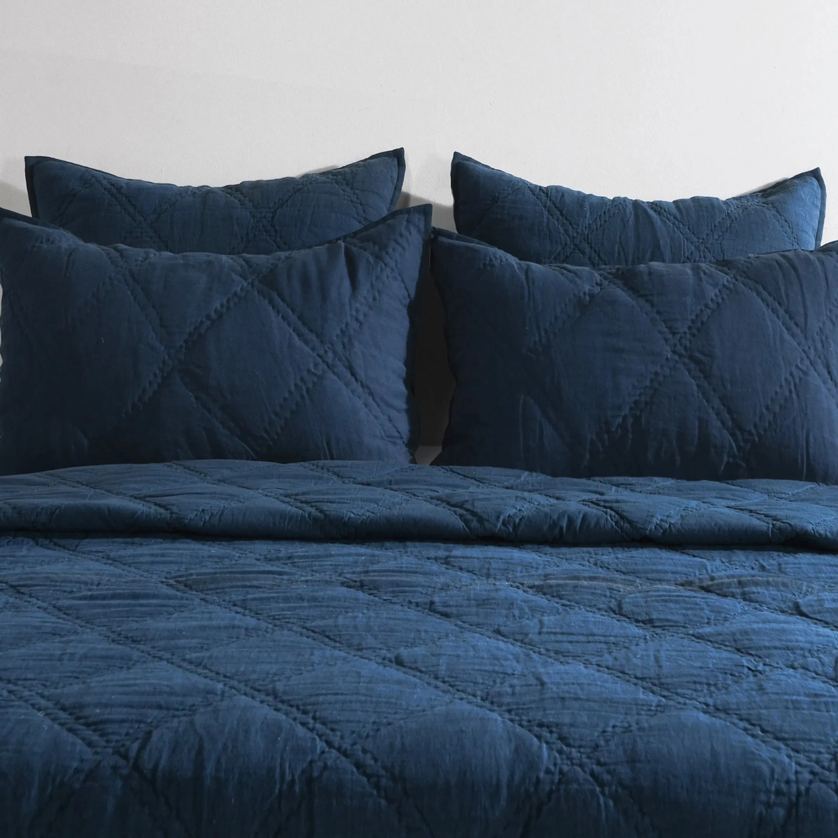 Casi 100% Belgian Flax Linen Midnight Blue Throw Pillow - Image 7