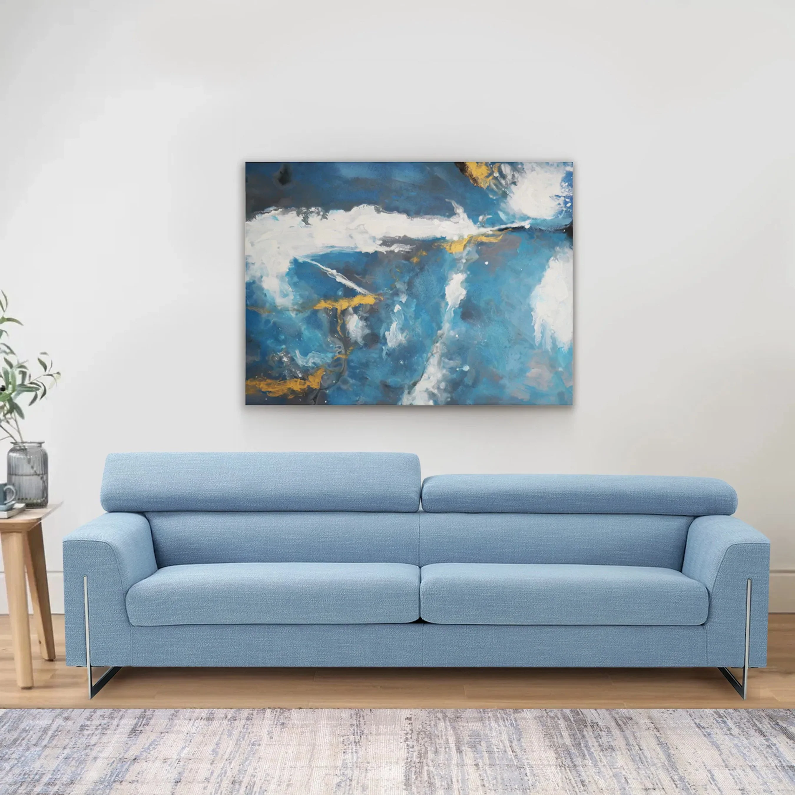 Cerulean — Handpainted Abstract Oil Painting on Canvas - PG-2281 - Image 5