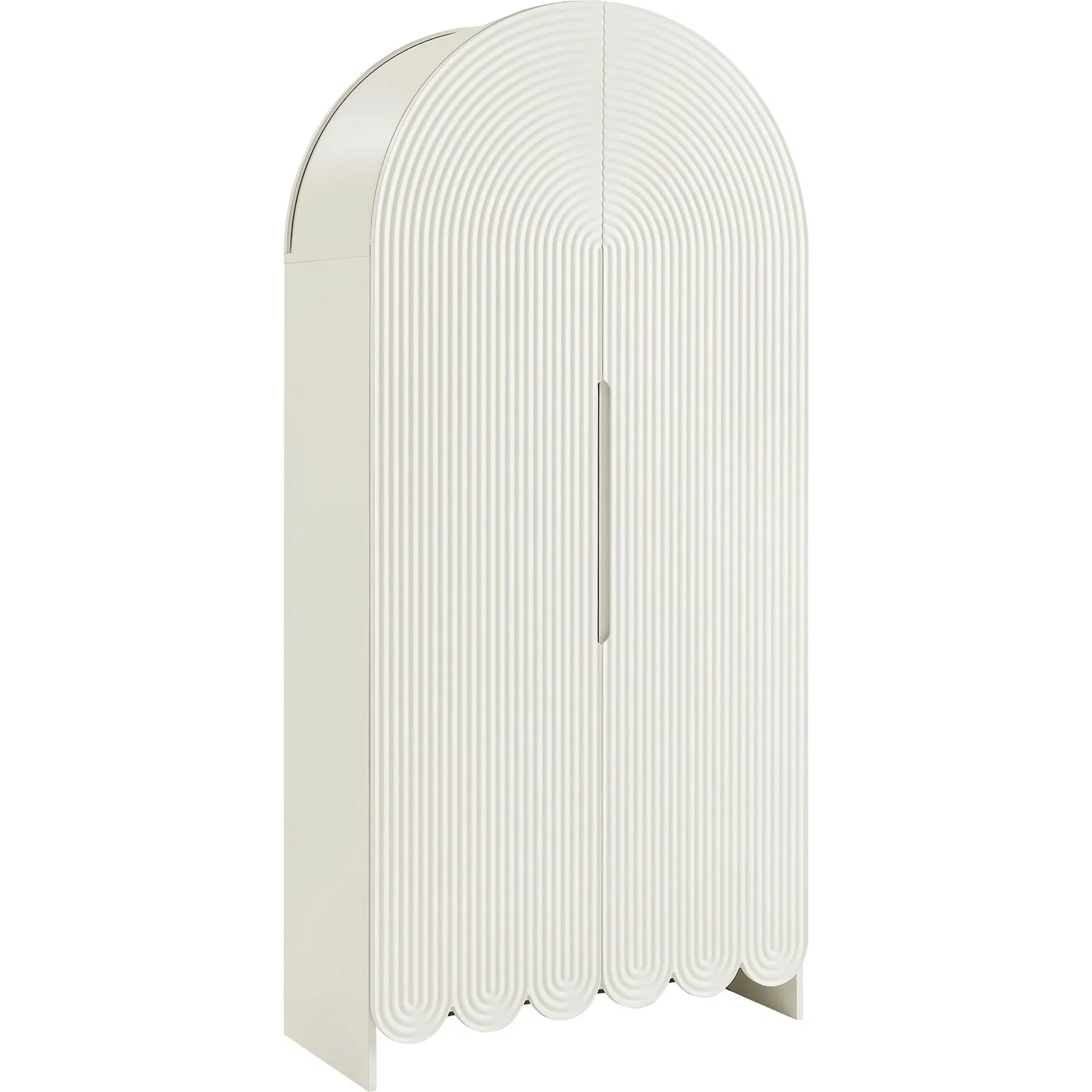 Champaign 78" Fluted and Scalloped Arched Storage Cabinet - Image 3