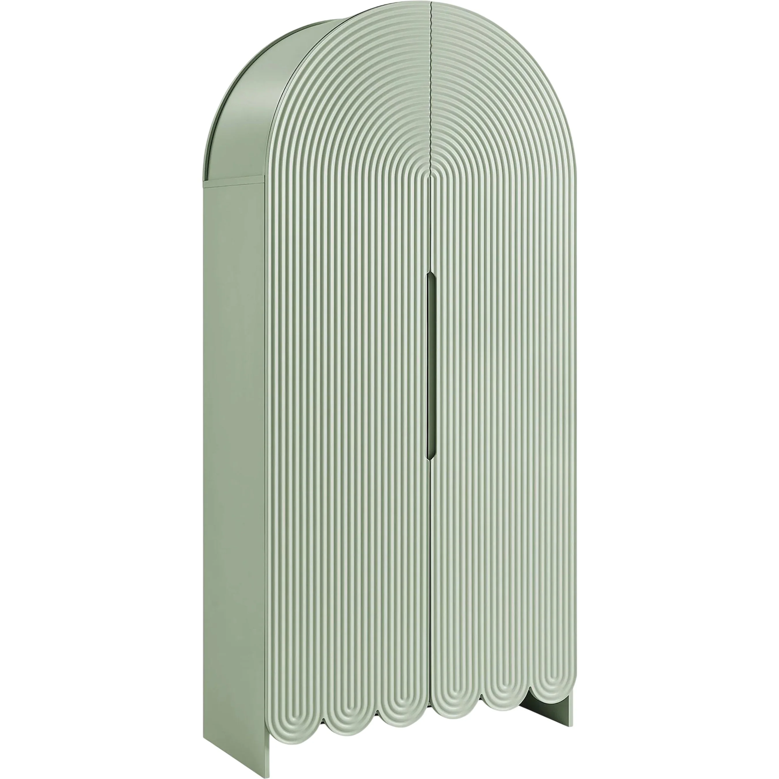 Champaign 78" Fluted and Scalloped Arched Storage Cabinet - Image 4