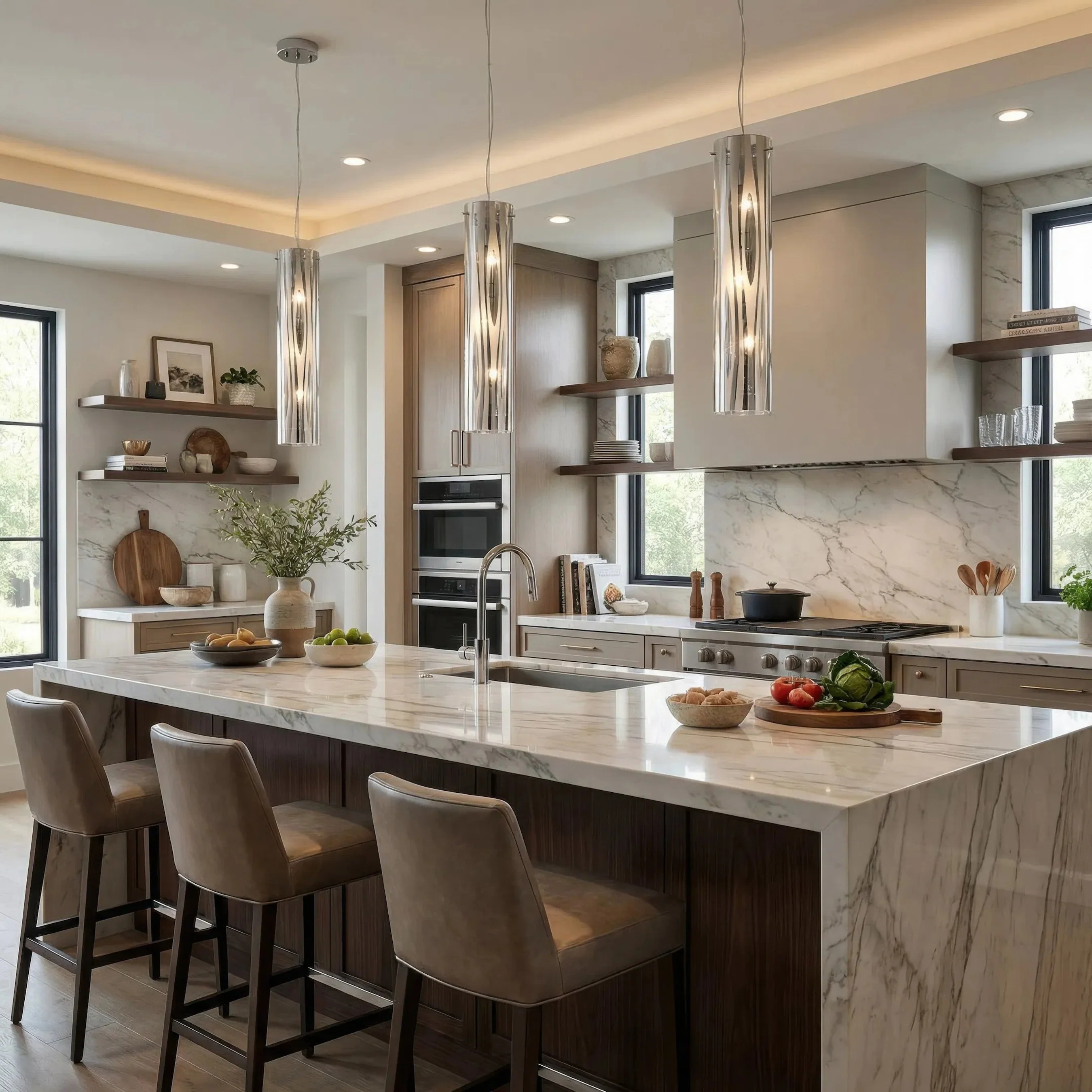 Chroman Empire 3 Light Tall Cylinder Pendant - Image 5