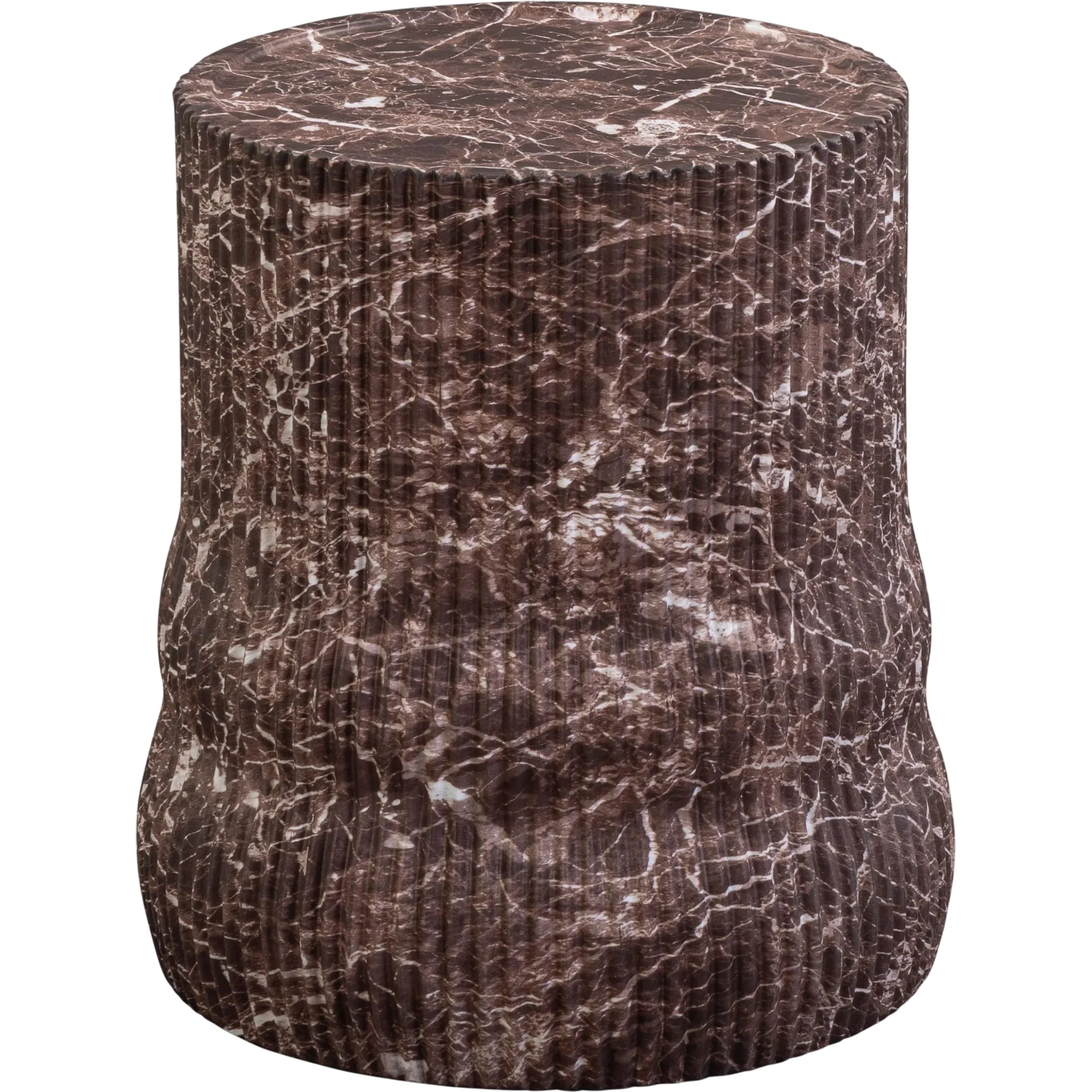 Cilla Red Faux Levanto Marble Indoor/Outdoor Side Table