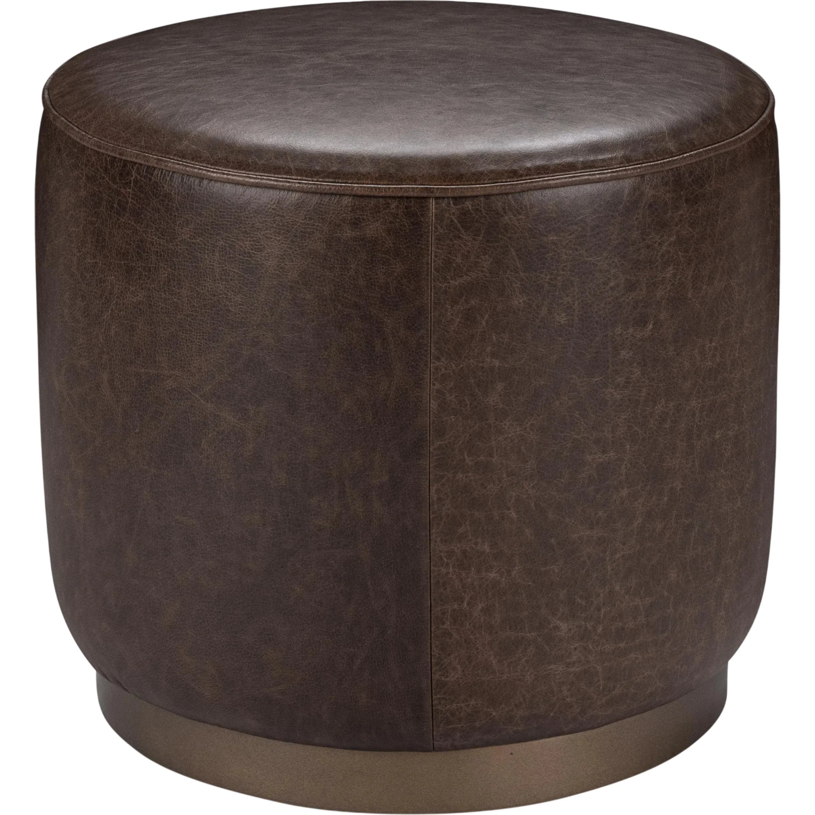 Clair Leather Round End Table
