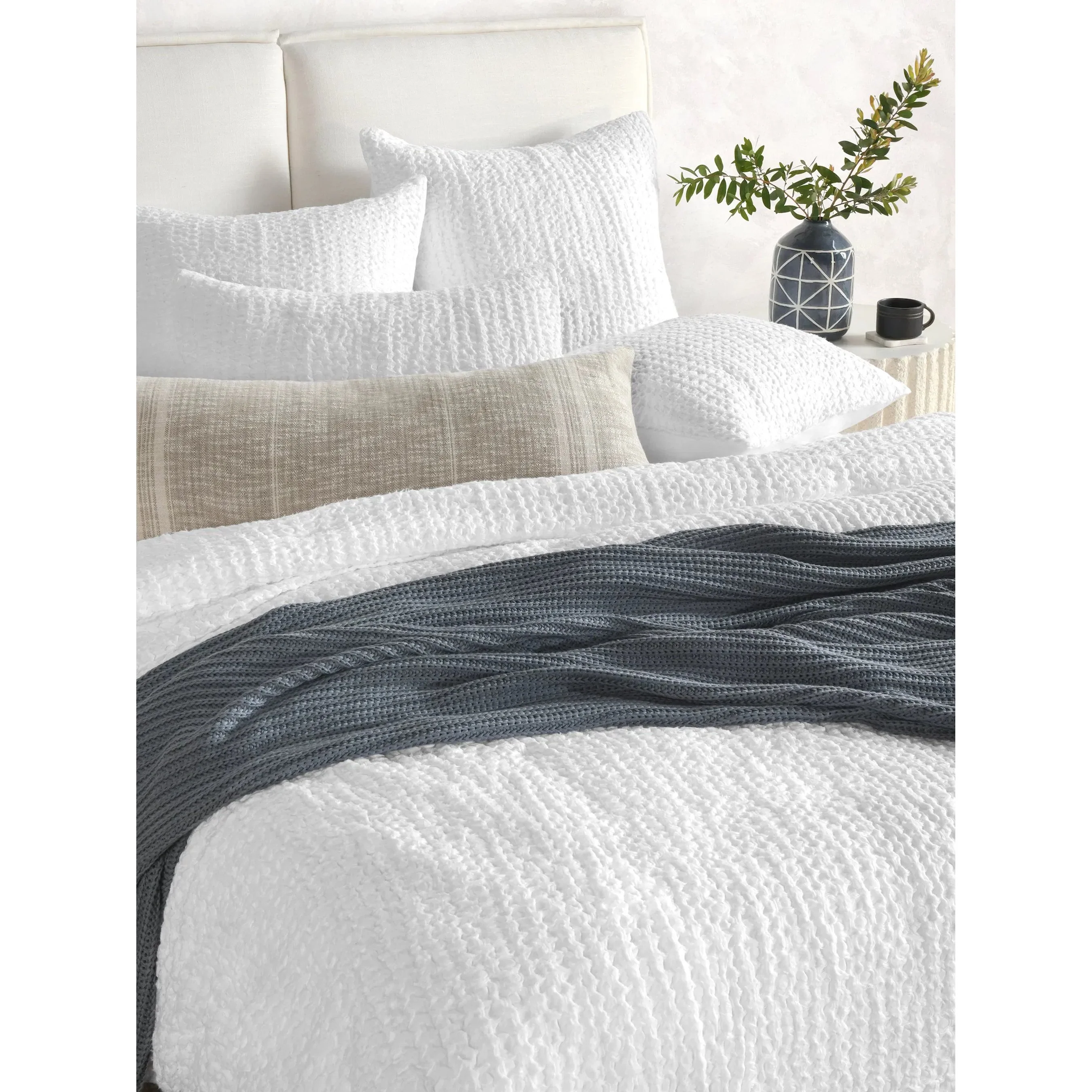 Claire Linen White King Quilt - Image 12