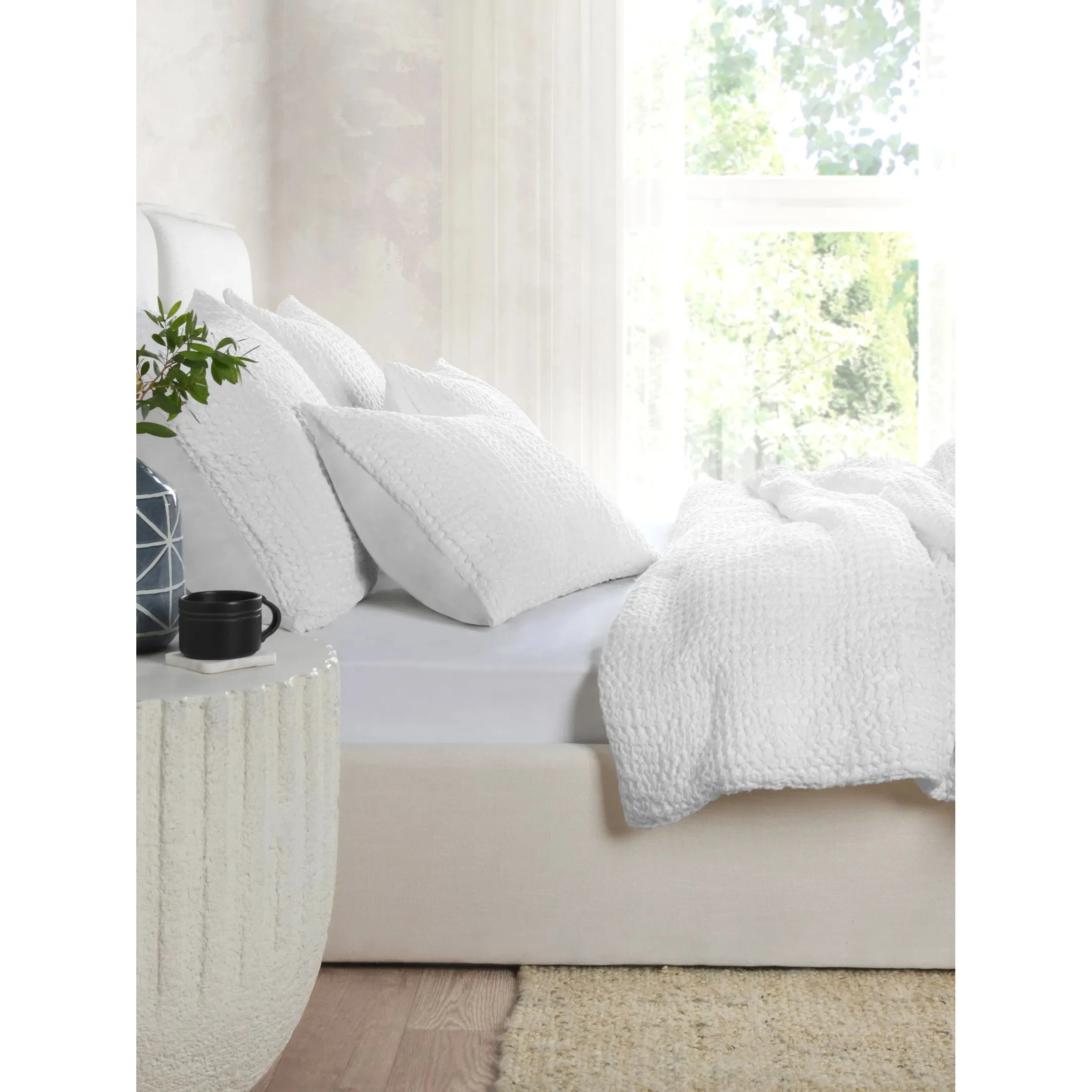 Claire Linen White King Quilt - Image 6
