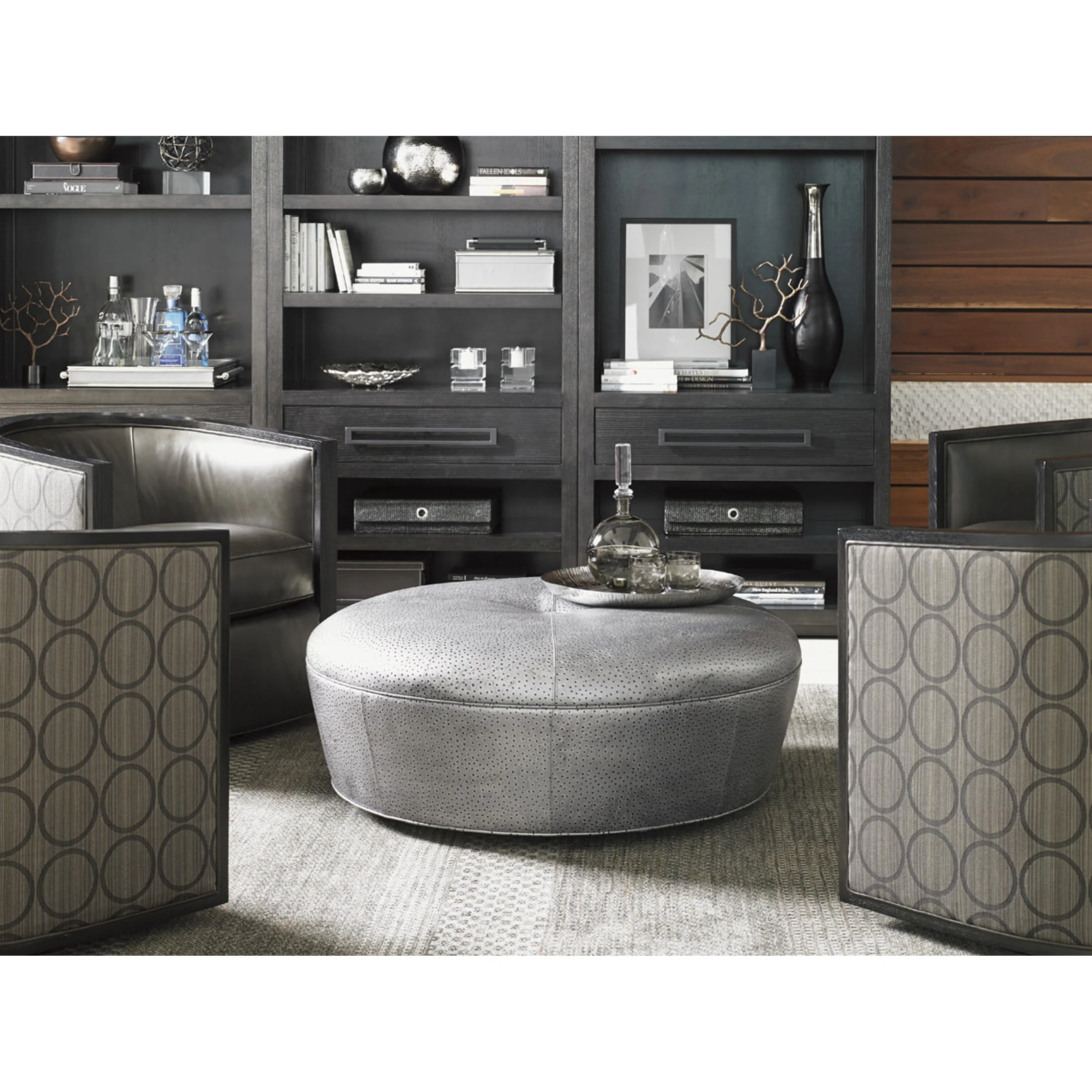 Claudia Leather Ottoman - Image 2