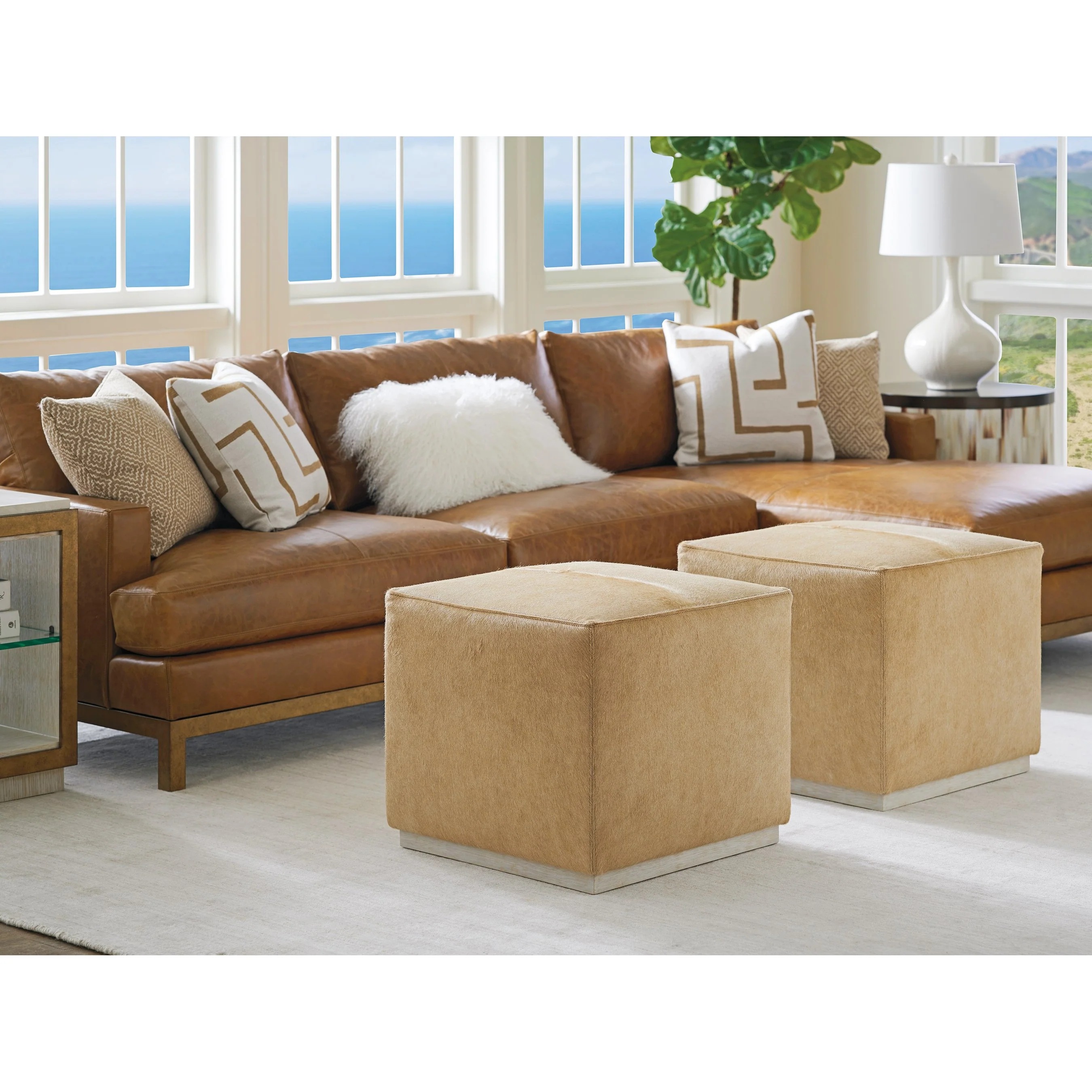 Colby Leather Ottoman - Image 3