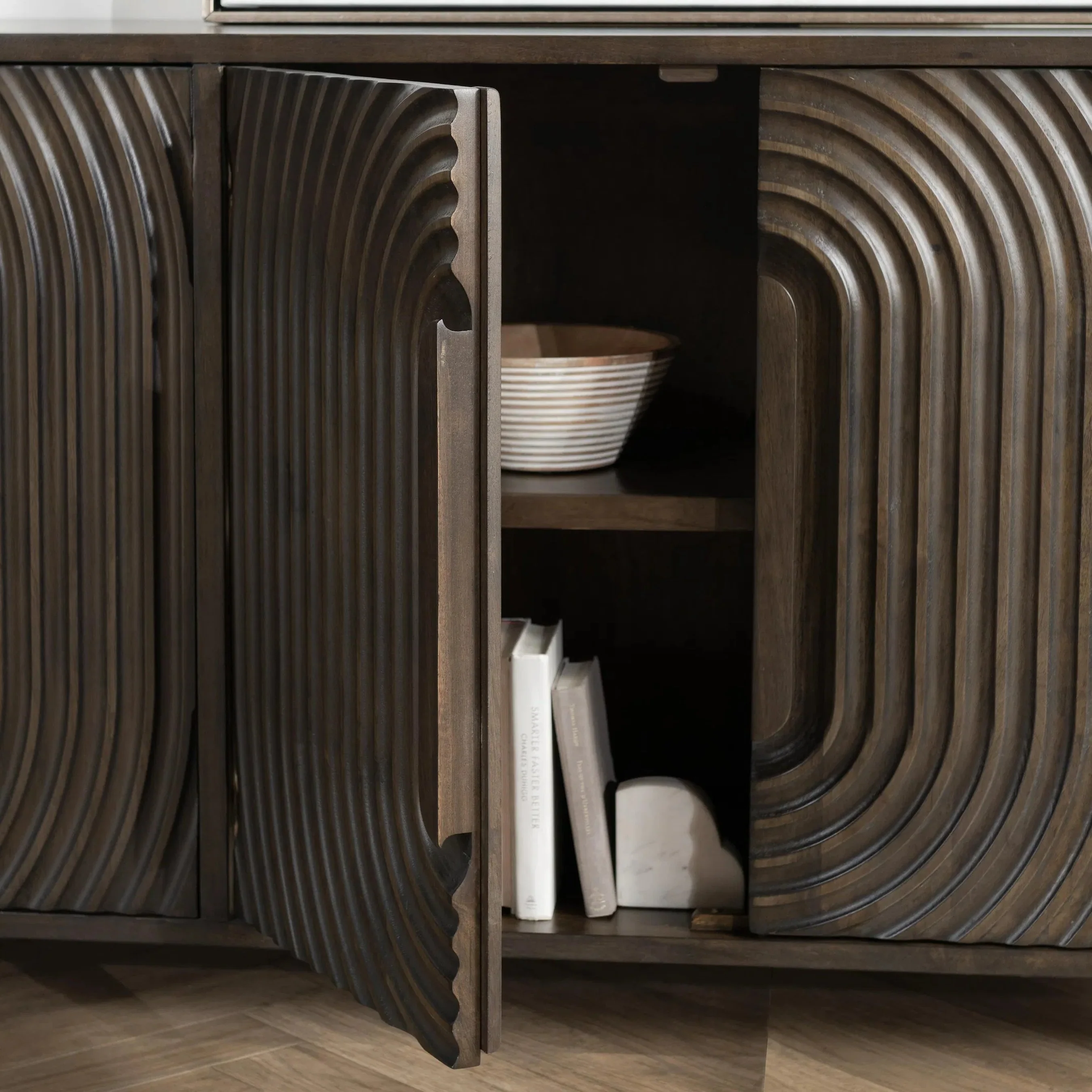 Colson 4-Door Mango Wood Buffet Sideboard - Image 11