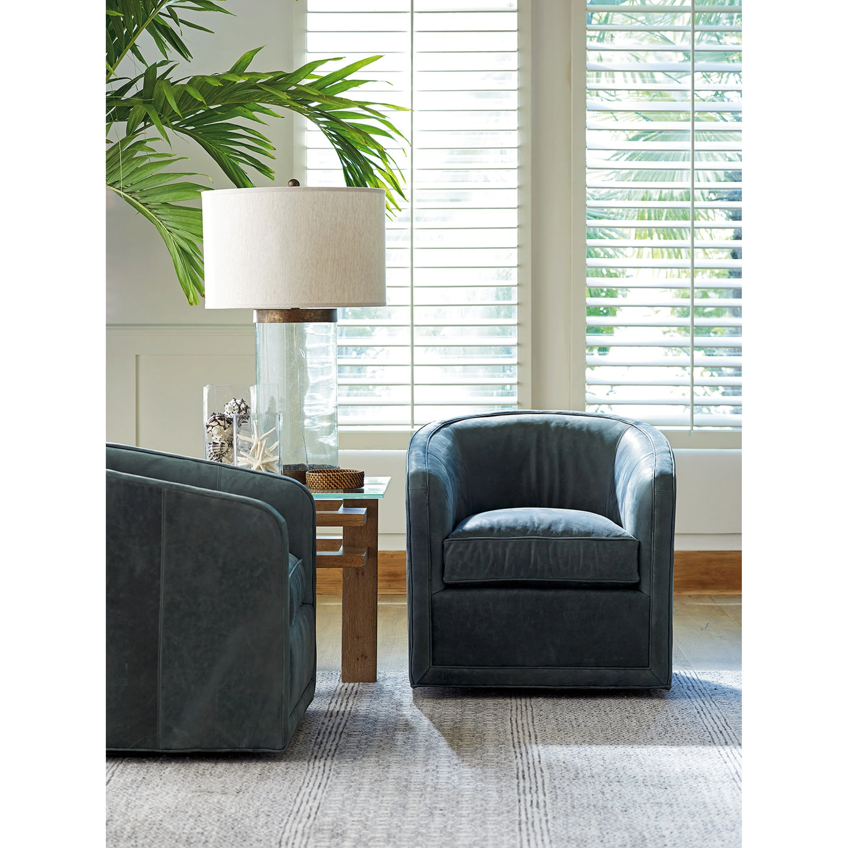 Colton Leather Swivel Chair - Image 3